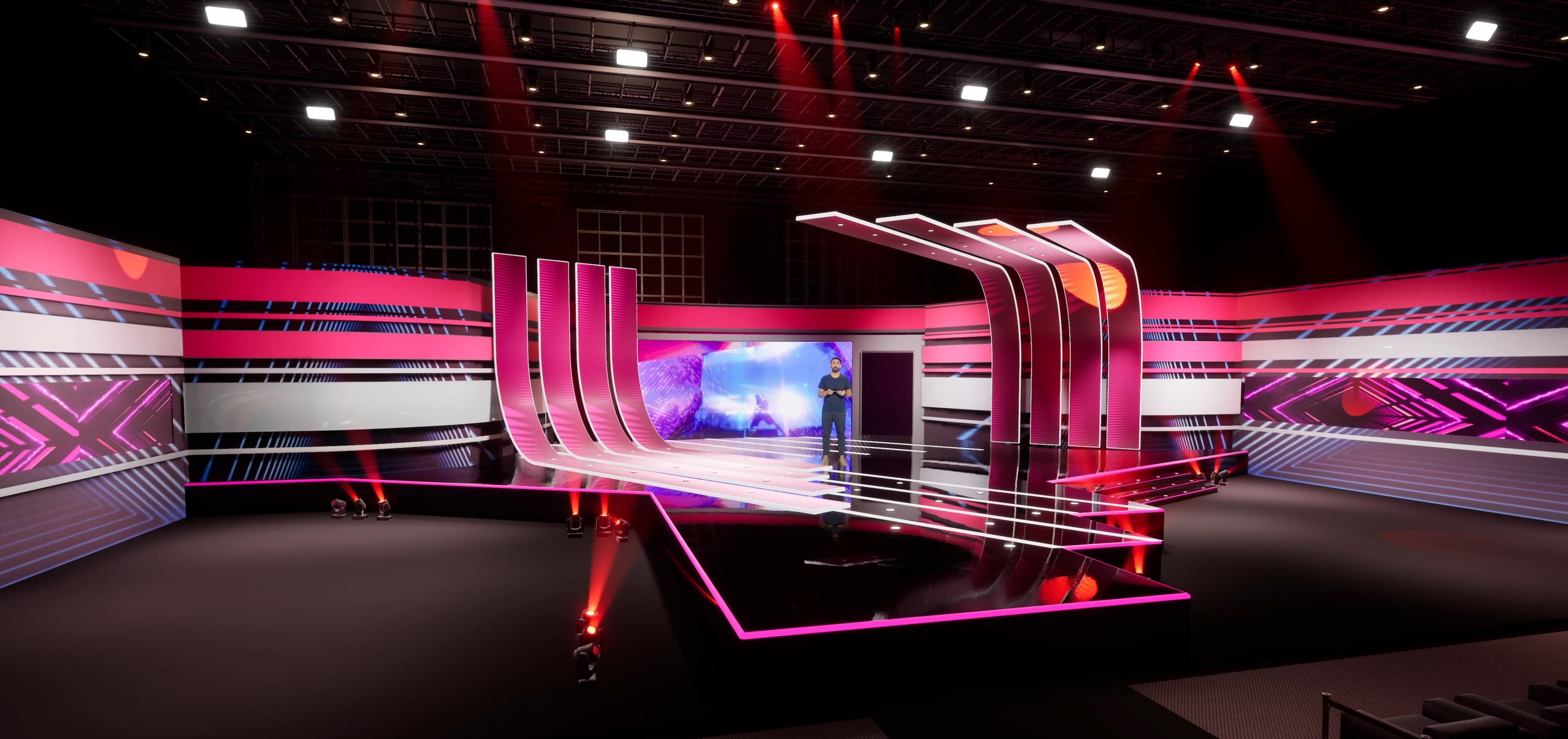 STAGE OPE7 | DMX Pyro | Unreal Engine Corporate Virtual Set