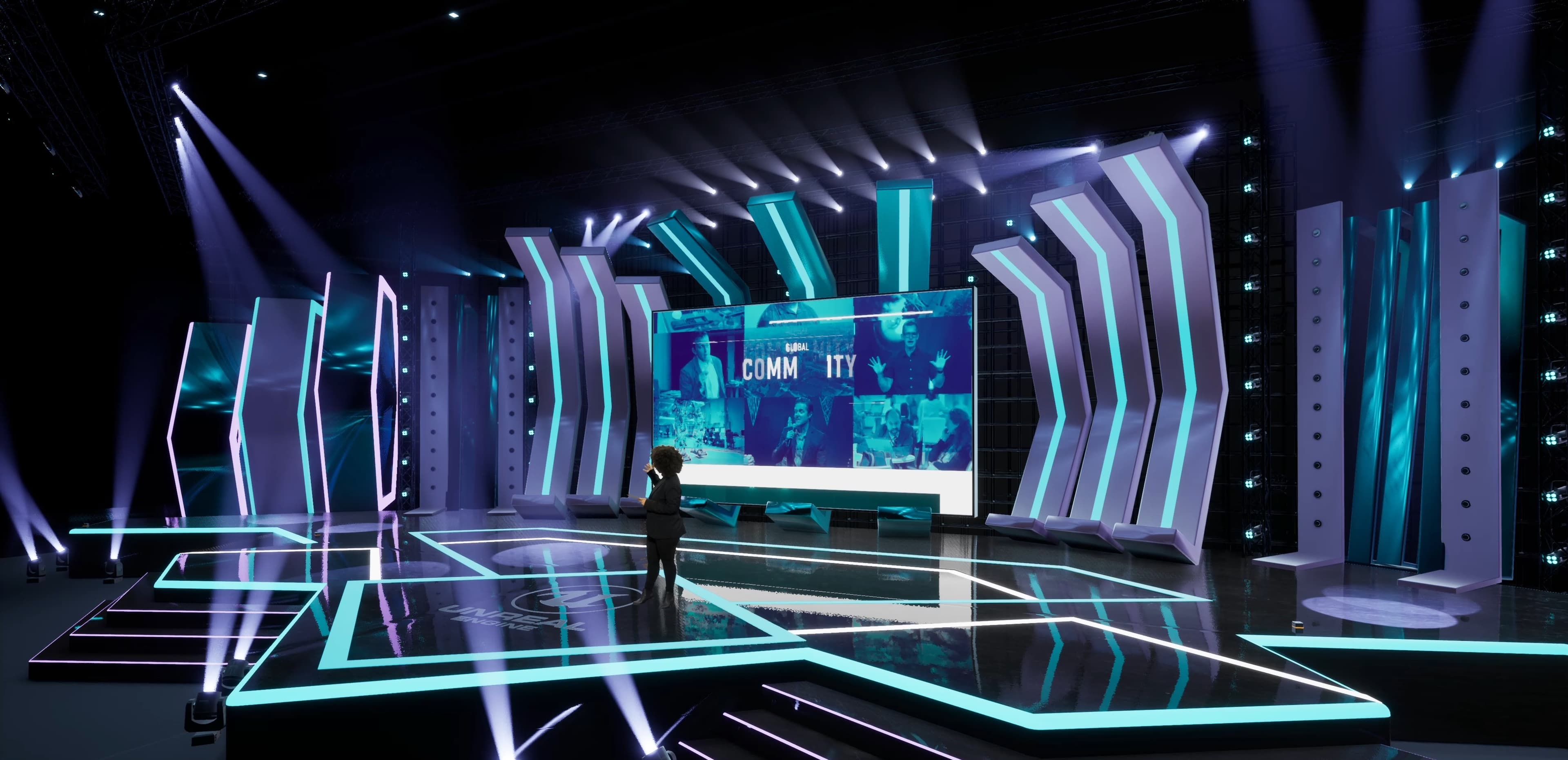 STAGE CSKD | DMX Pyro | Unreal Engine Corporate Virtual Set