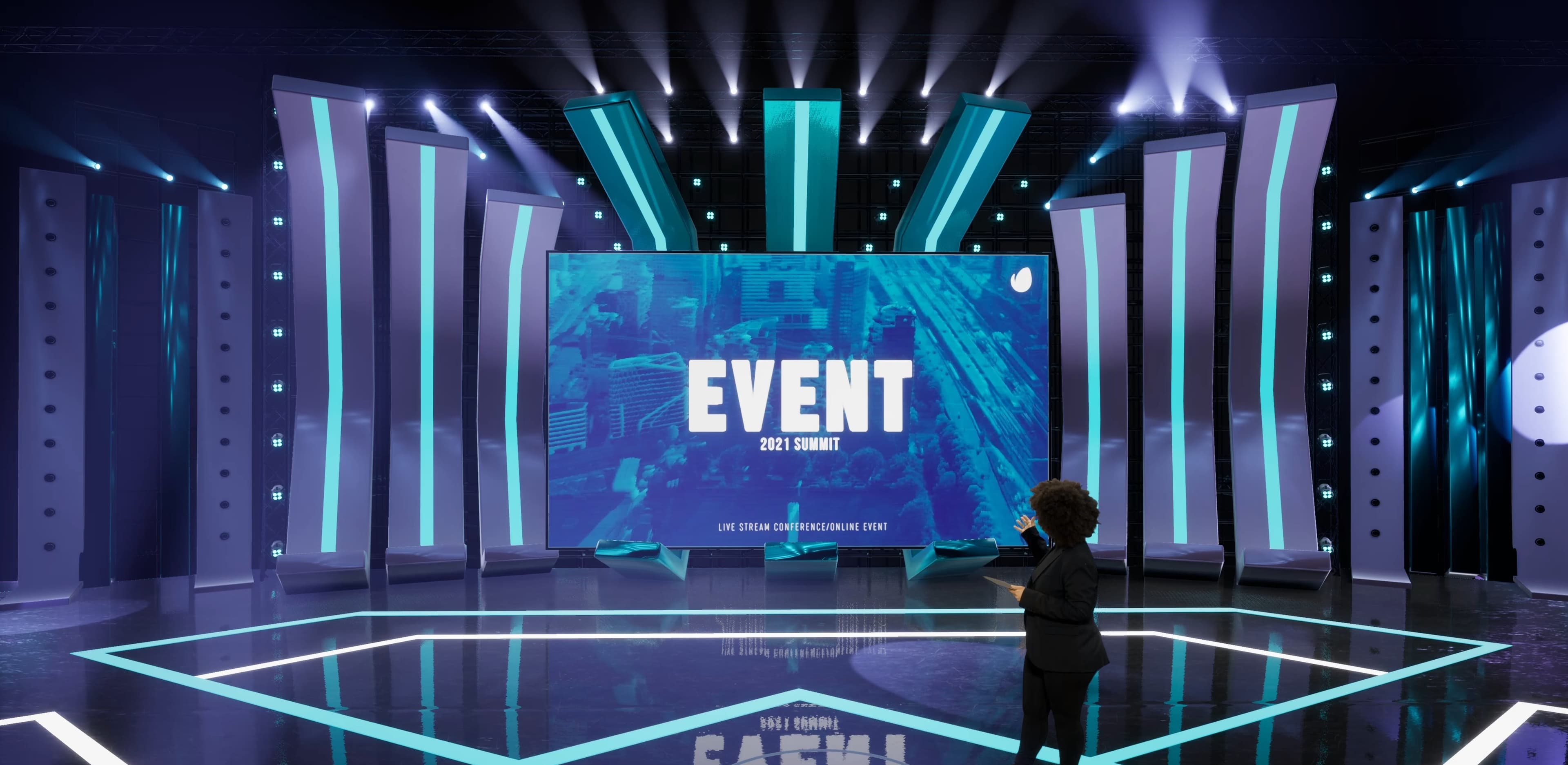 STAGE CSKD | DMX Pyro | Unreal Engine Corporate Virtual Set-7