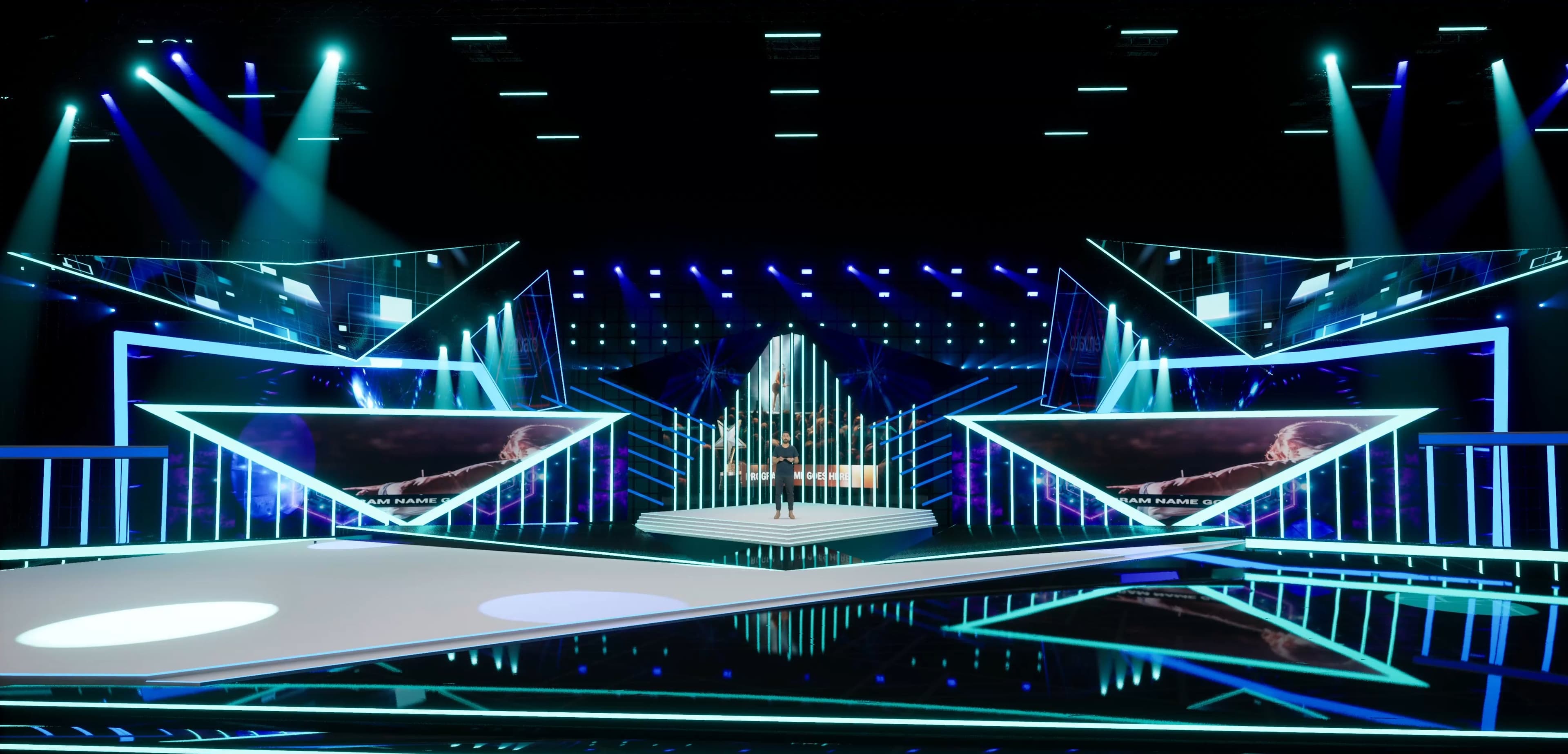 STAGE NESPA | DMX Pyro | Unreal Engine Corporate Virtual Set-2