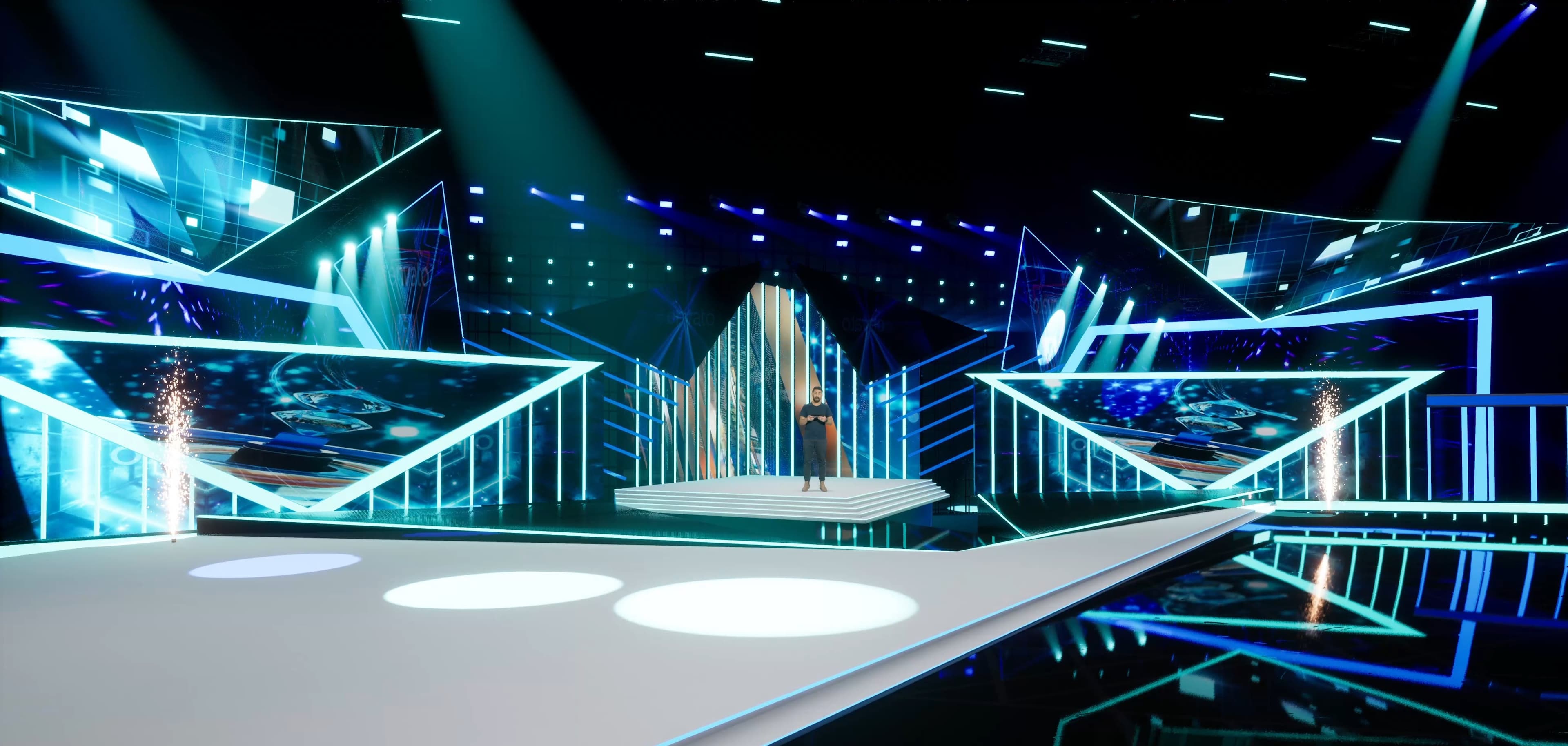 STAGE NESPA | DMX Pyro | Unreal Engine Corporate Virtual Set-3