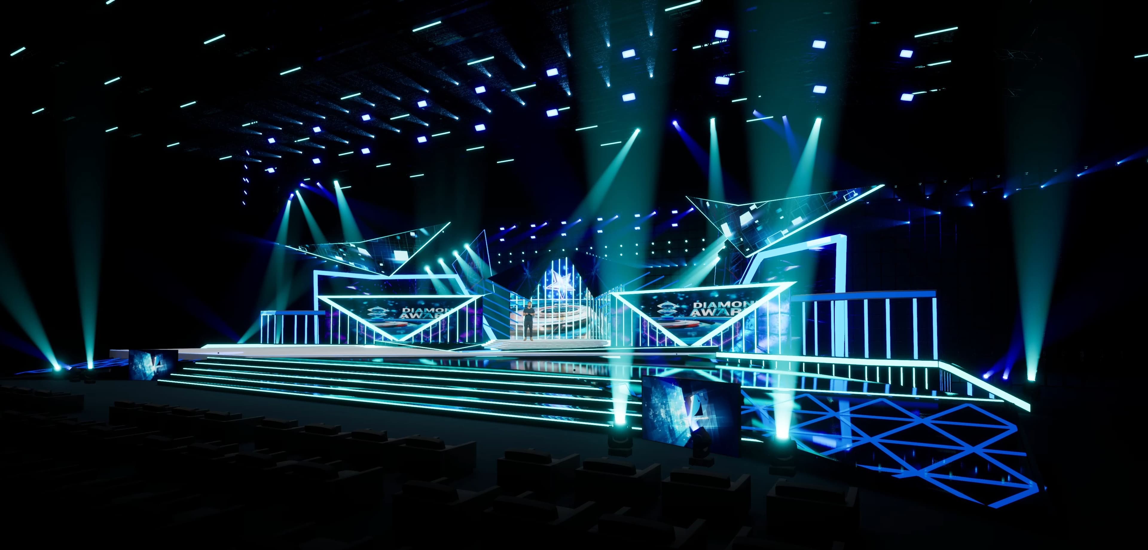 STAGE NESPA | DMX Pyro | Unreal Engine Corporate Virtual Set-4