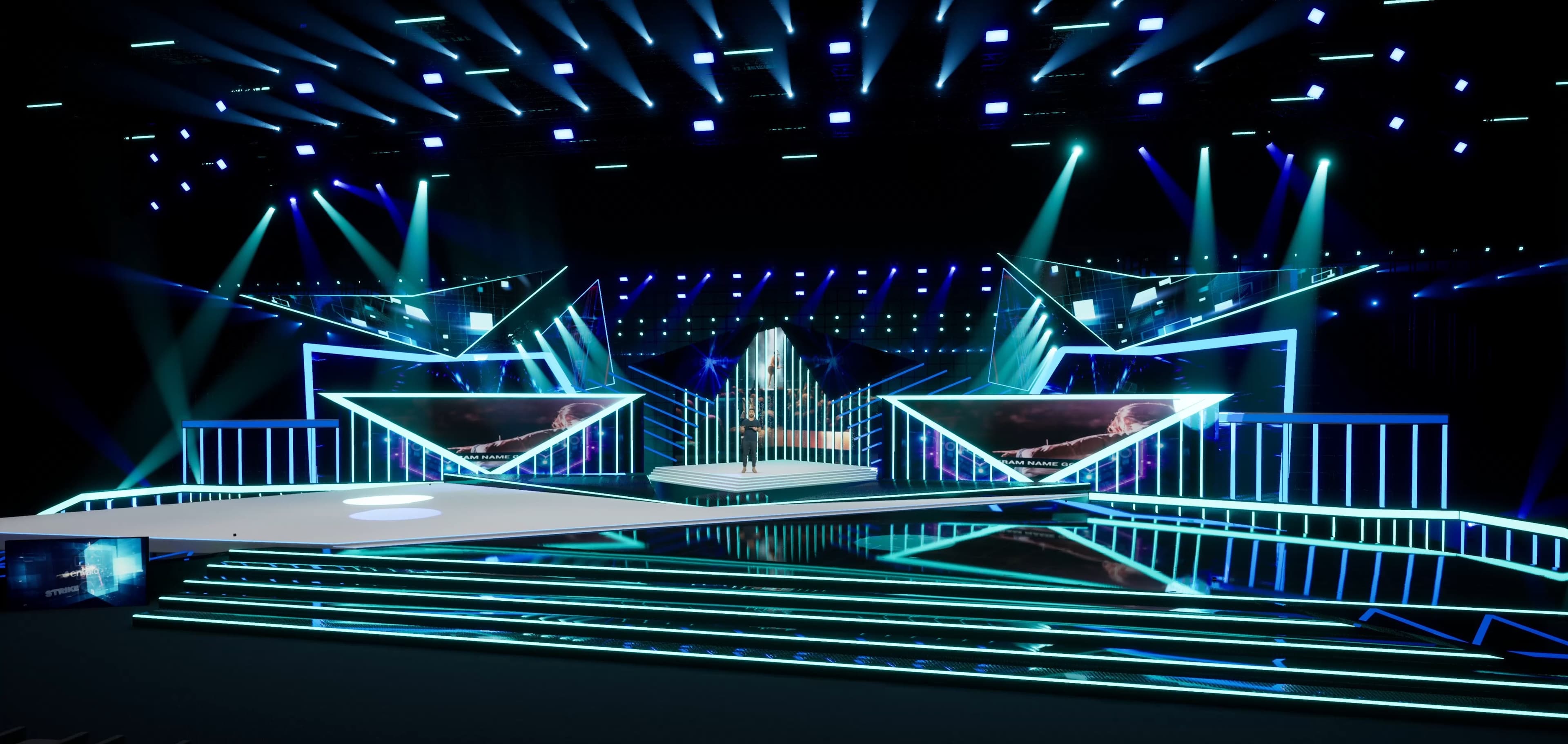 STAGE NESPA | DMX Pyro | Unreal Engine Corporate Virtual Set-5