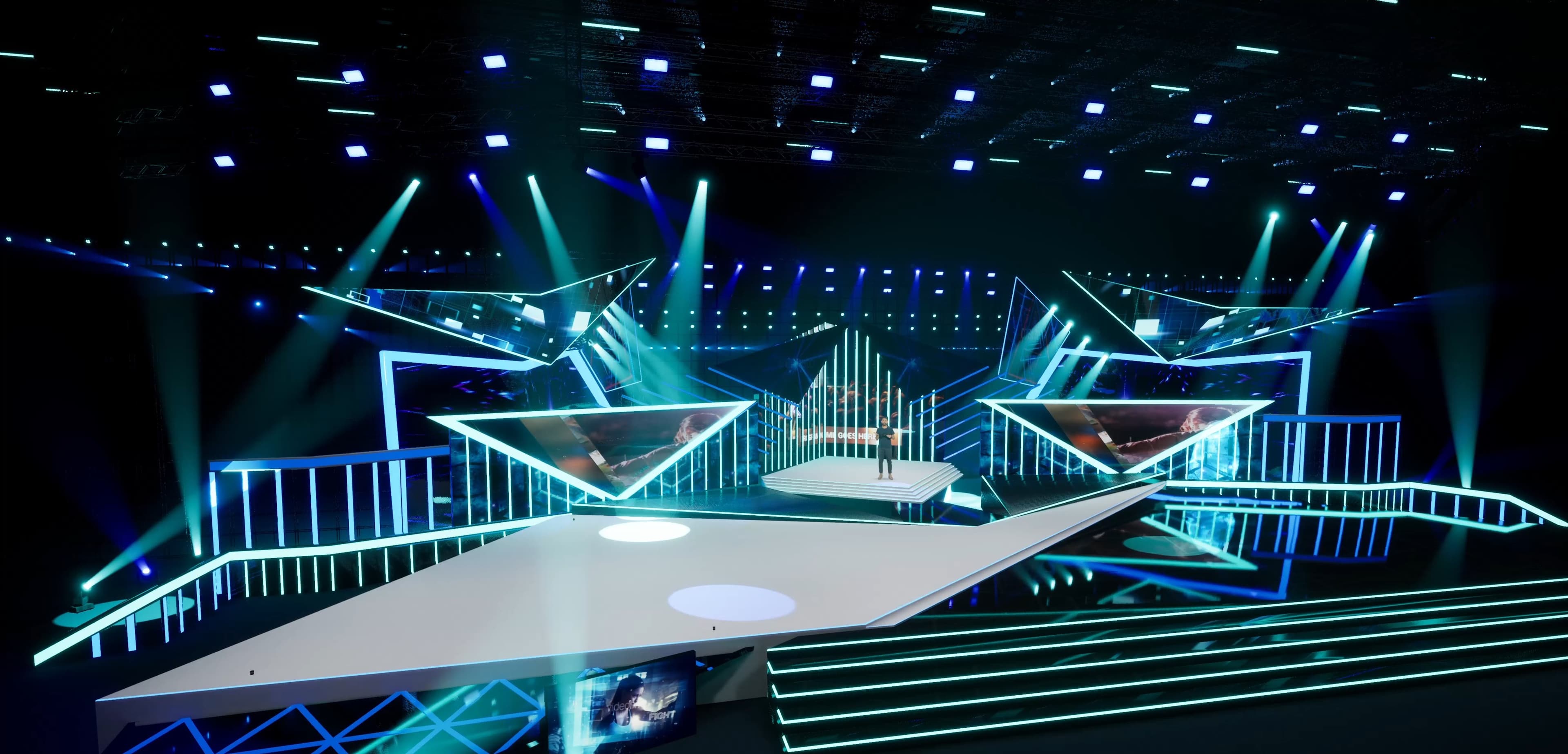 STAGE NESPA | DMX Pyro | Unreal Engine Corporate Virtual Set-6