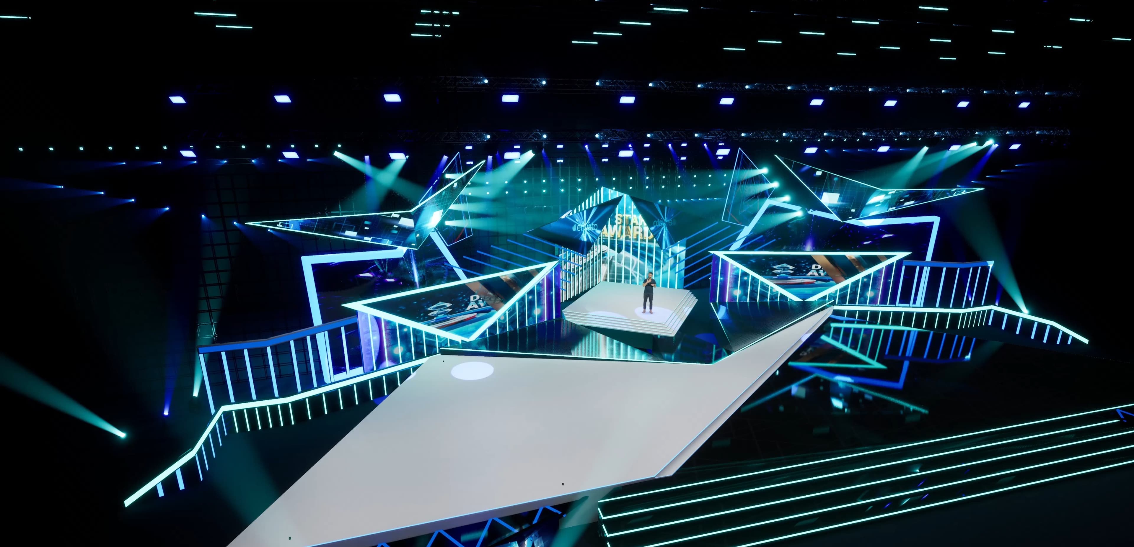 STAGE NESPA | DMX Pyro | Unreal Engine Corporate Virtual Set-8