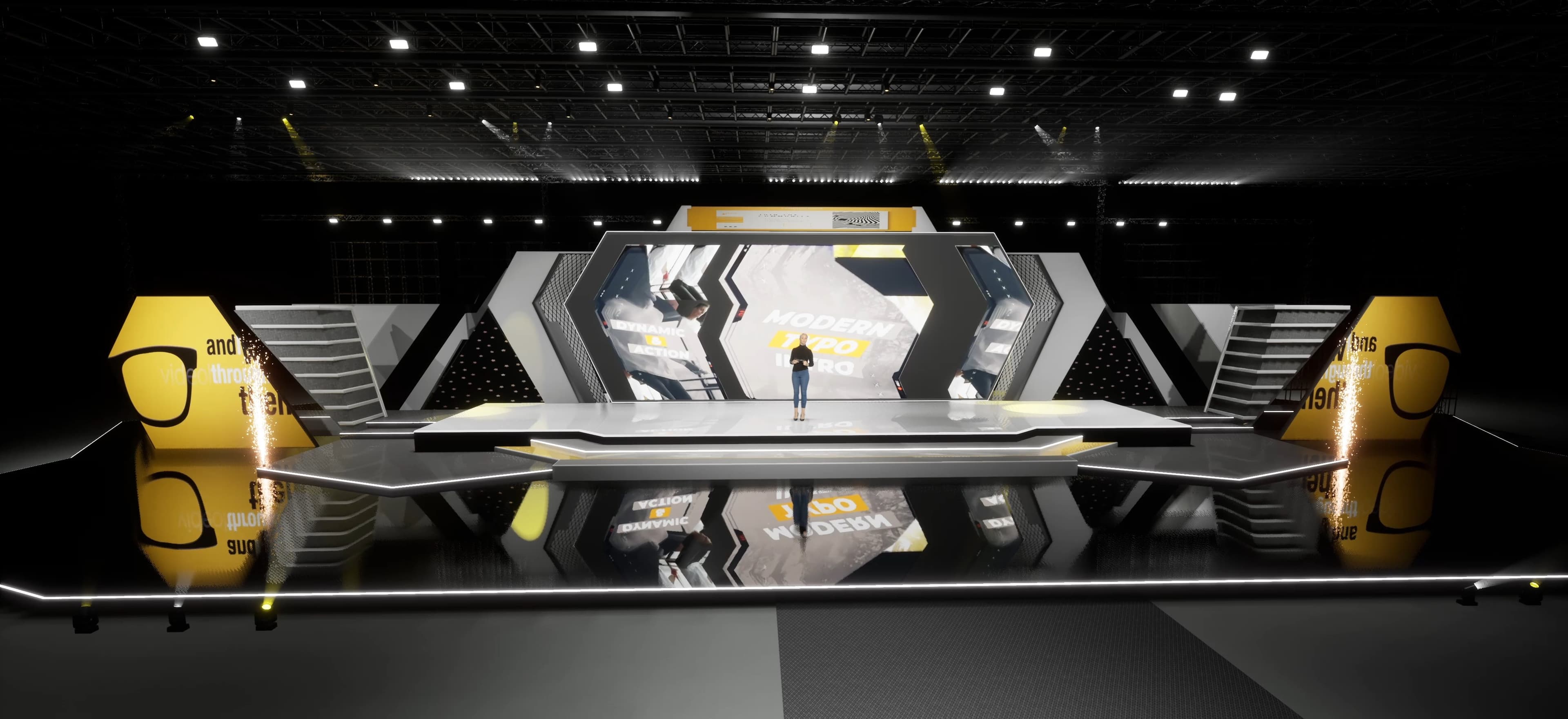 STAGE HIX9 | DMX Pyro | Unreal Engine Corporate Virtual Set