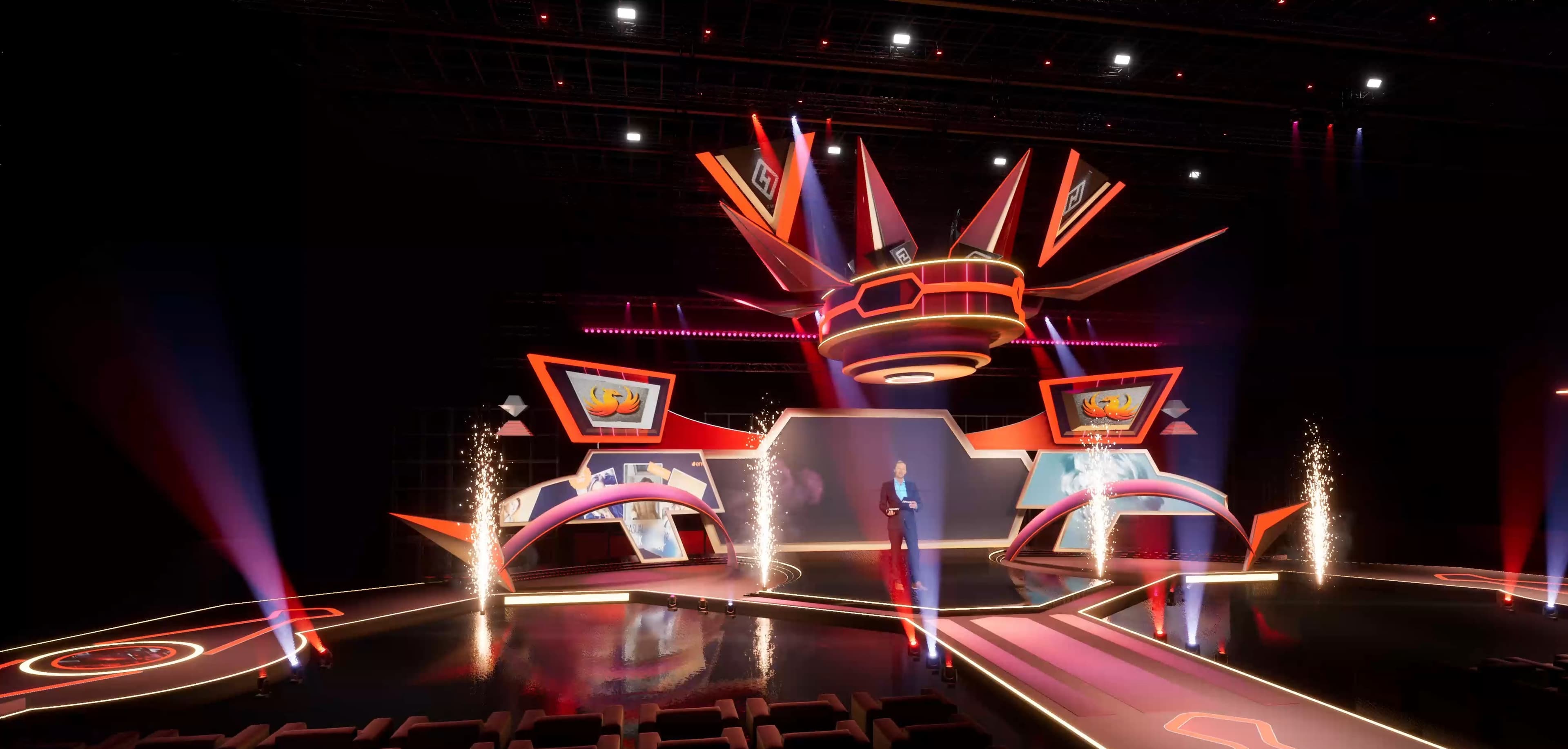 STAGE V7IZ | DMX Pyro | Unreal Engine Corporate Virtual Set-5