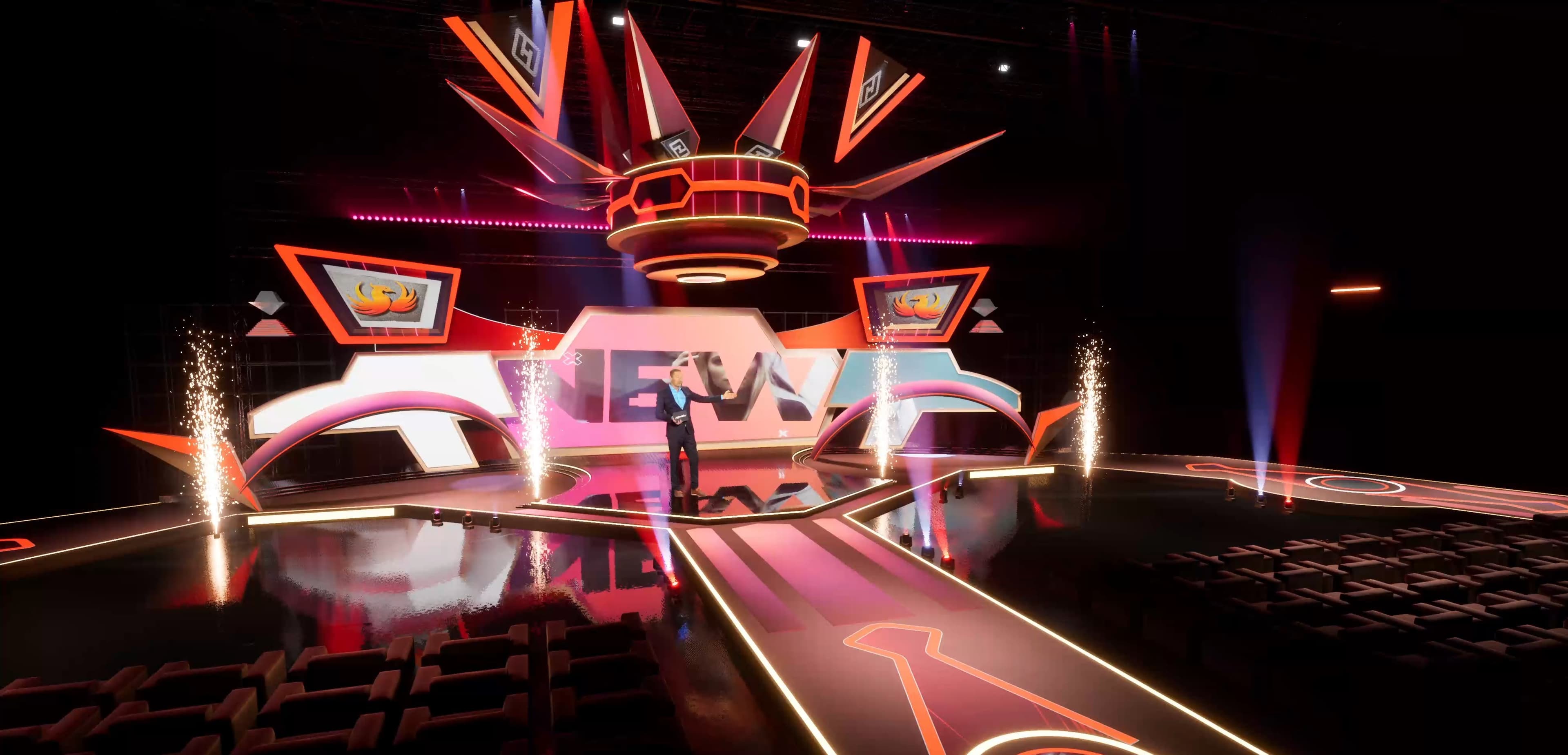 STAGE V7IZ | DMX Pyro | Unreal Engine Corporate Virtual Set-7