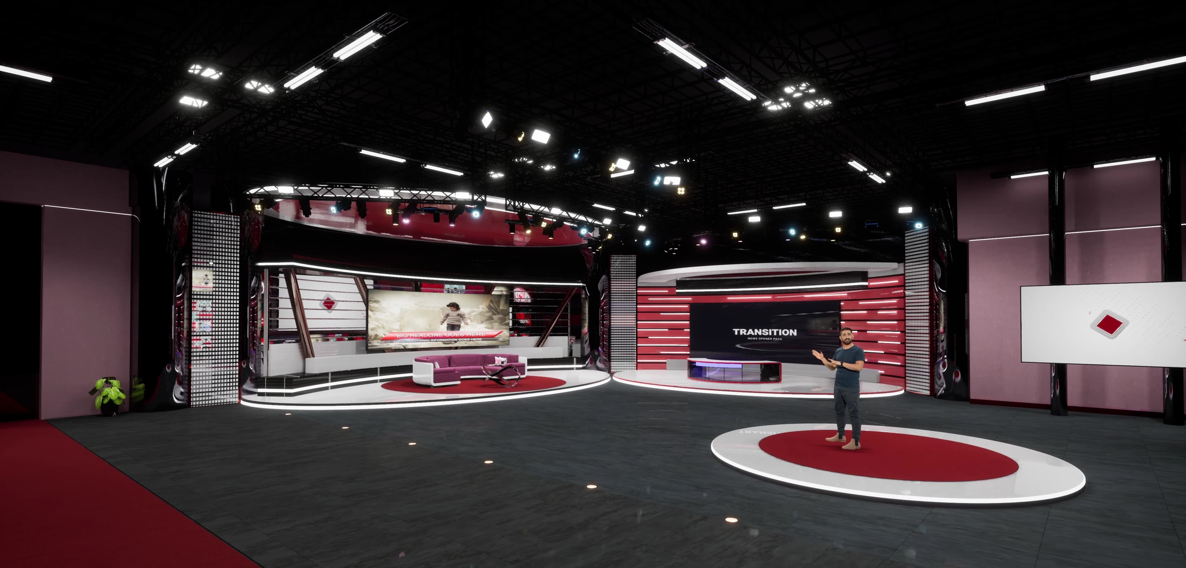 NEWSROOM RMTV2 | Unreal Engine Corporate Virtual Set-8