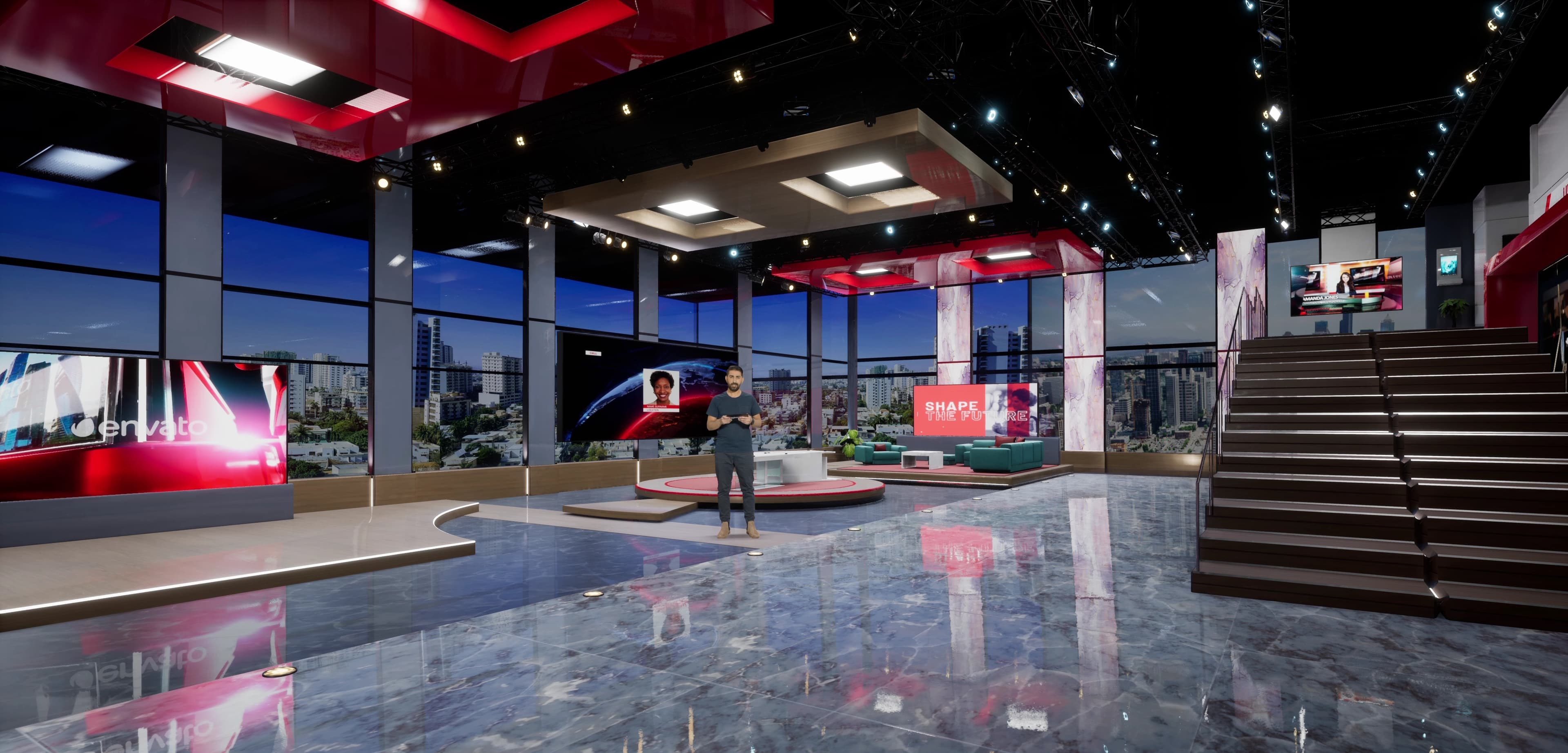 NEWSROOM FEYX7 | Unreal Engine Corporate Virtual Set