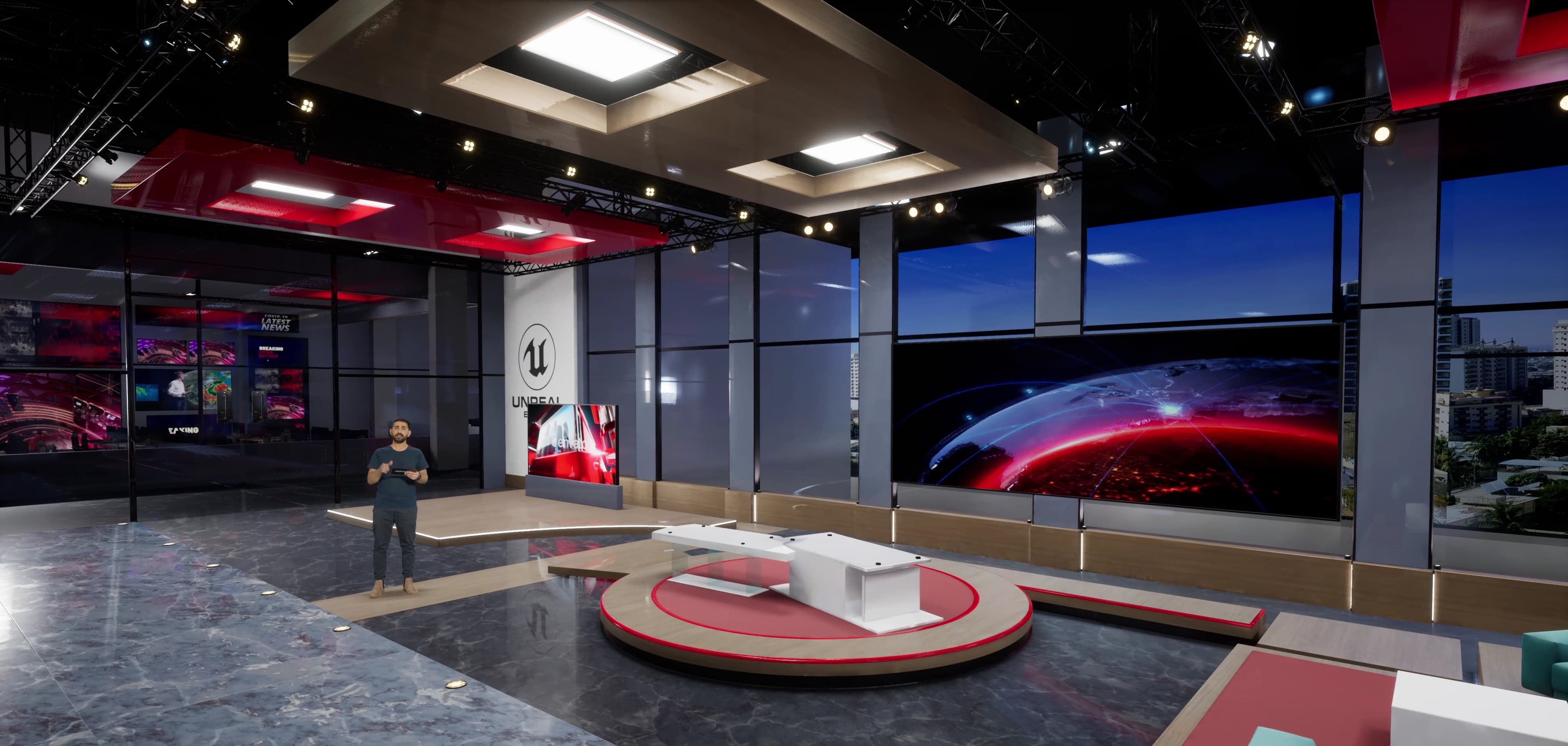 NEWSROOM FEYX7 | Unreal Engine Corporate Virtual Set-3