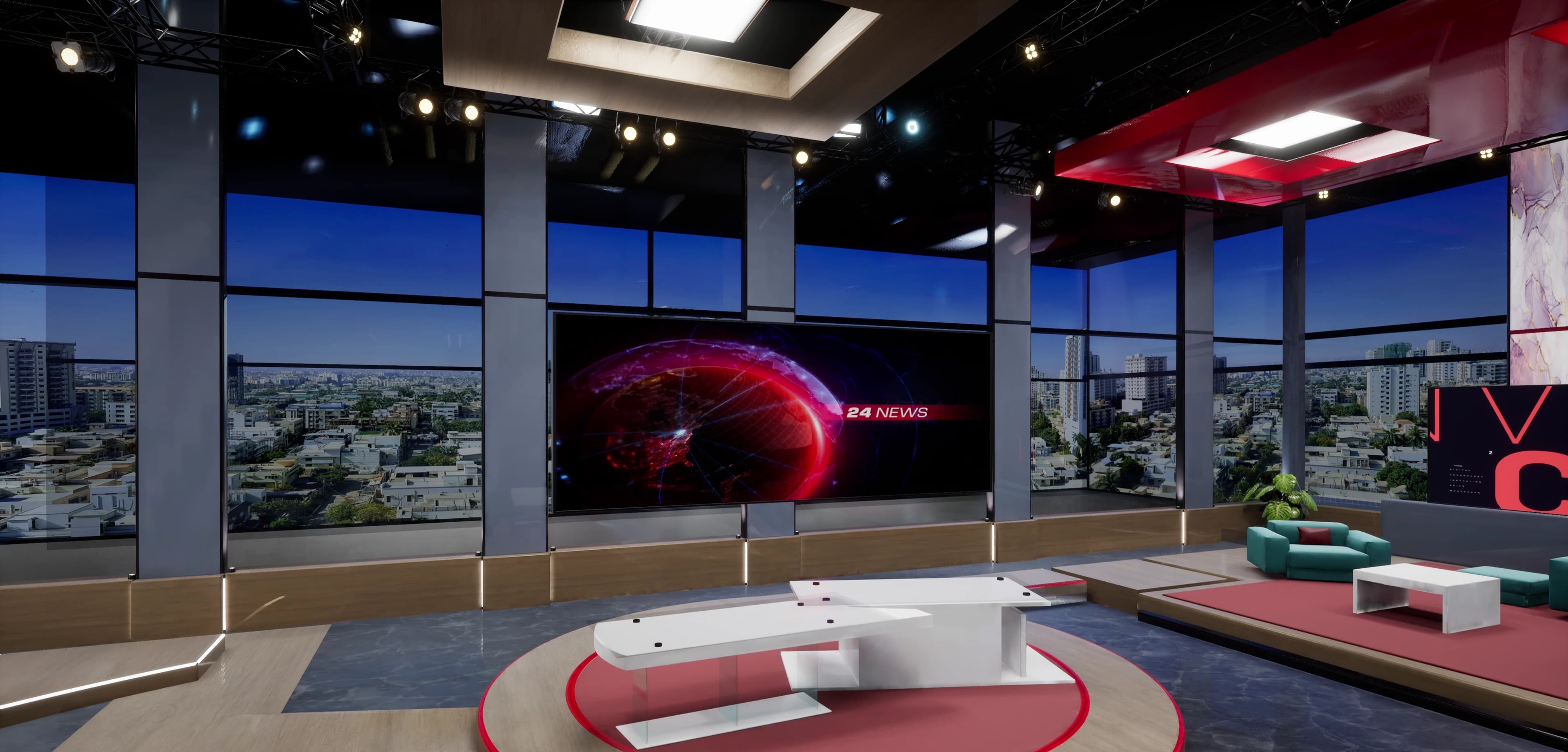 NEWSROOM FEYX7 | Unreal Engine Corporate Virtual Set-4