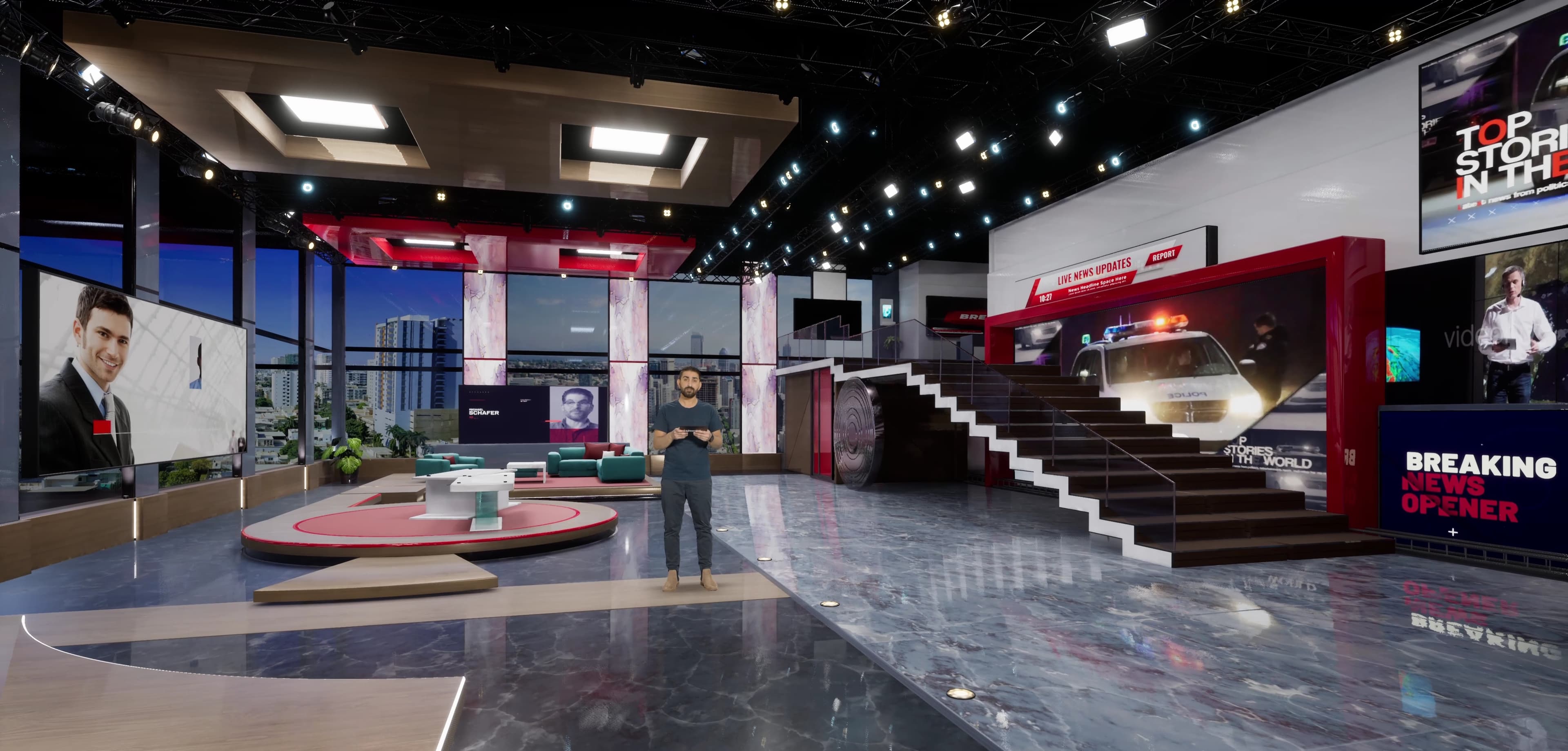 NEWSROOM FEYX7 | Unreal Engine Corporate Virtual Set-6