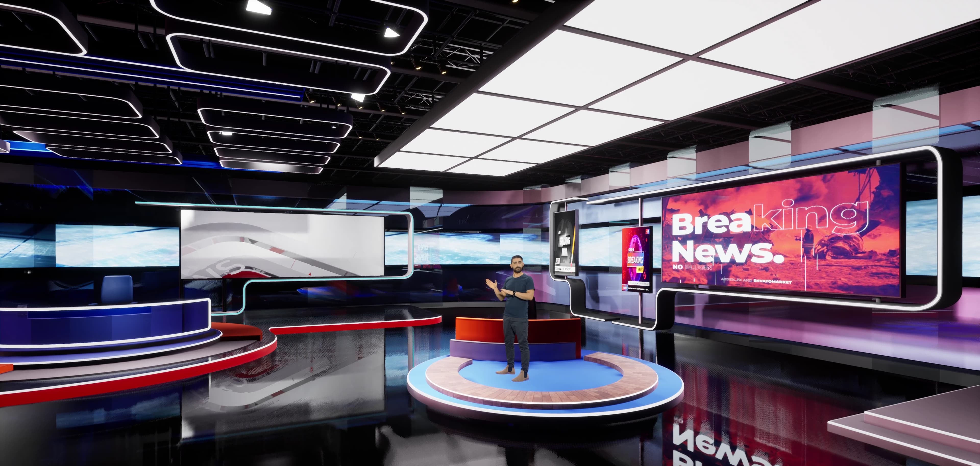 NEWSROOM RKOY5 | Unreal Engine Corporate Virtual Set