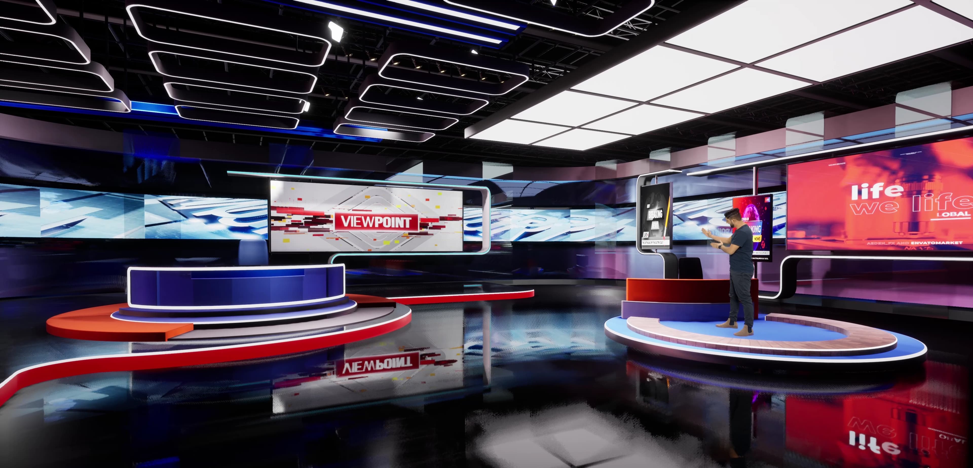 NEWSROOM RKOY5 | Unreal Engine Corporate Virtual Set-8