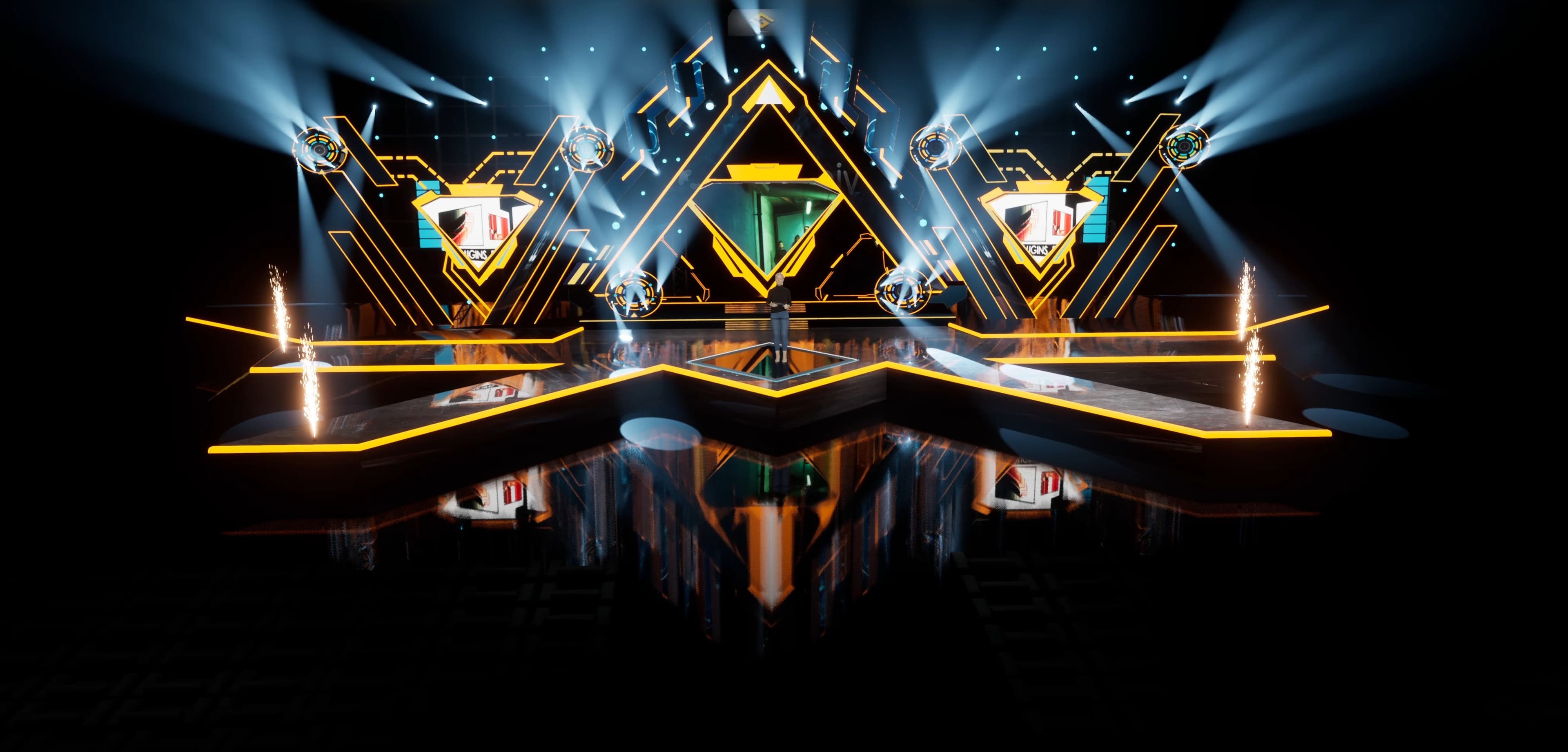 STAGE YLM3 | DMX Pyro | Unreal Engine Corporate Virtual Set-3