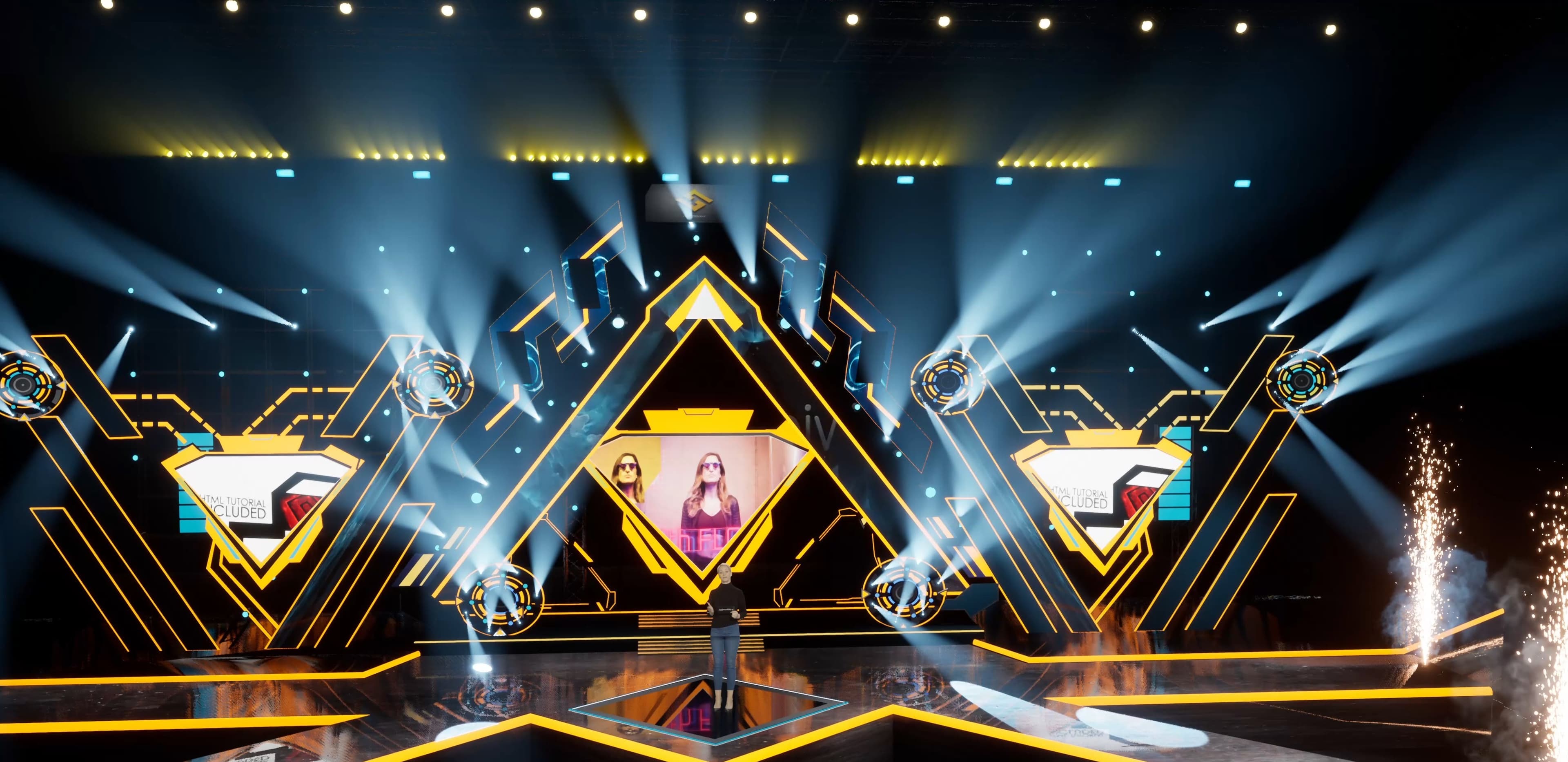 STAGE YLM3 | DMX Pyro | Unreal Engine Corporate Virtual Set-4