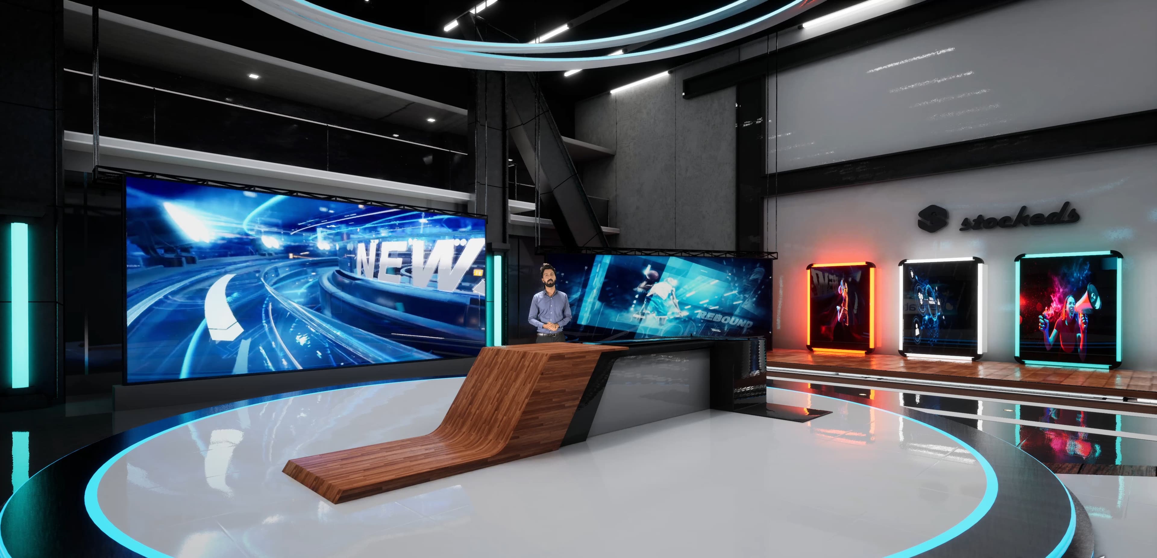 NEWSROOM KVSN6 | Unreal Engine Corporate Virtual Set-6