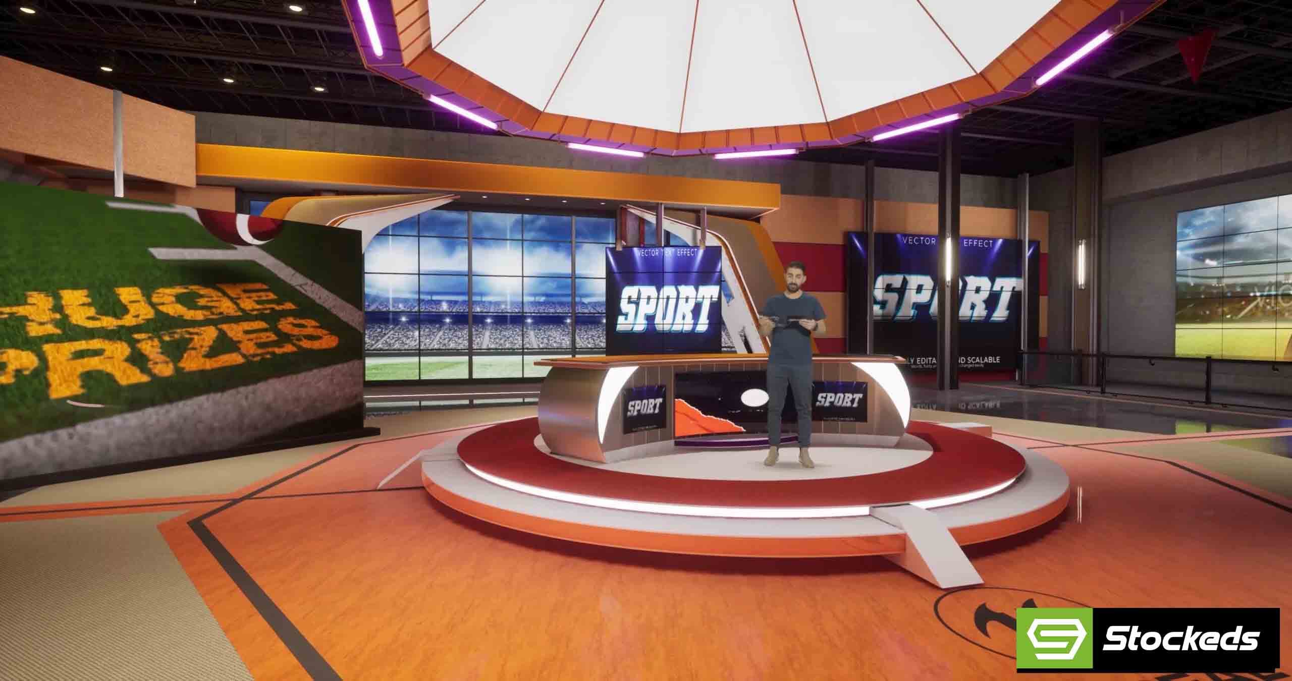 SPORTS TALKSHOW NFLOX | Unreal Engine Corporate Virtual Set-3