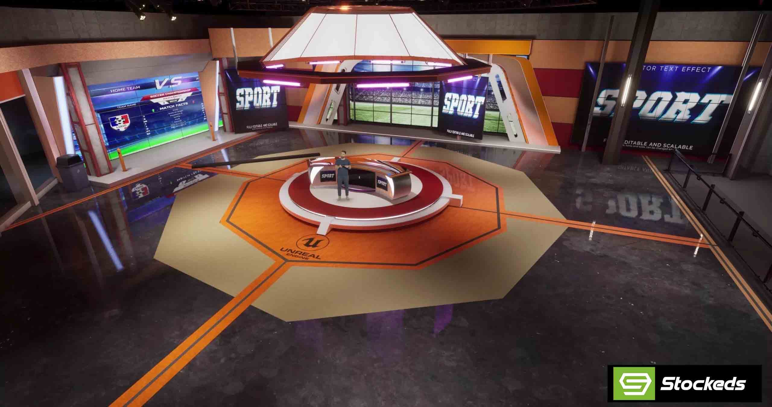 SPORTS TALKSHOW NFLOX | Unreal Engine Corporate Virtual Set-5