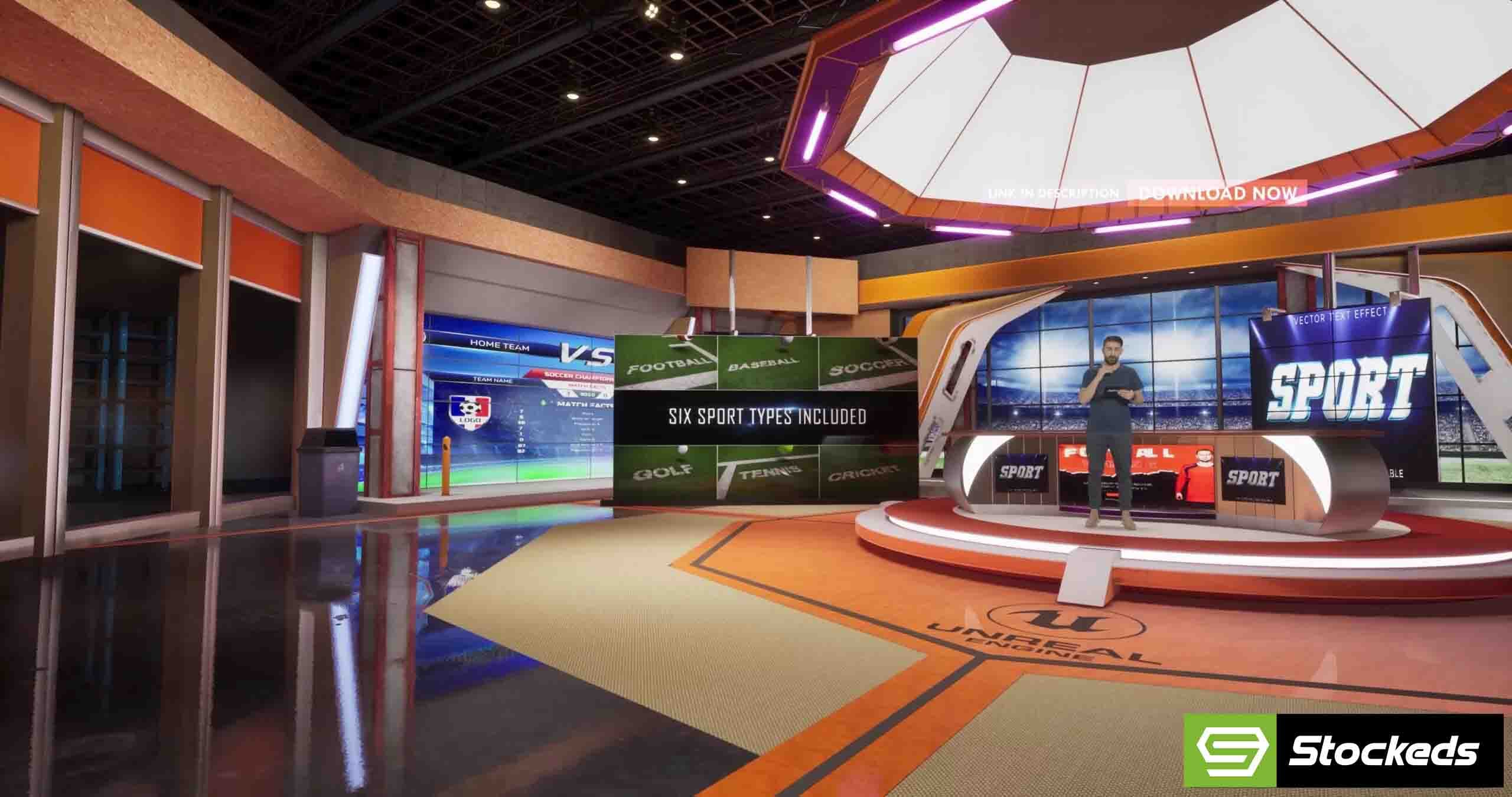 SPORTS TALKSHOW NFLOX | Unreal Engine Corporate Virtual Set-6