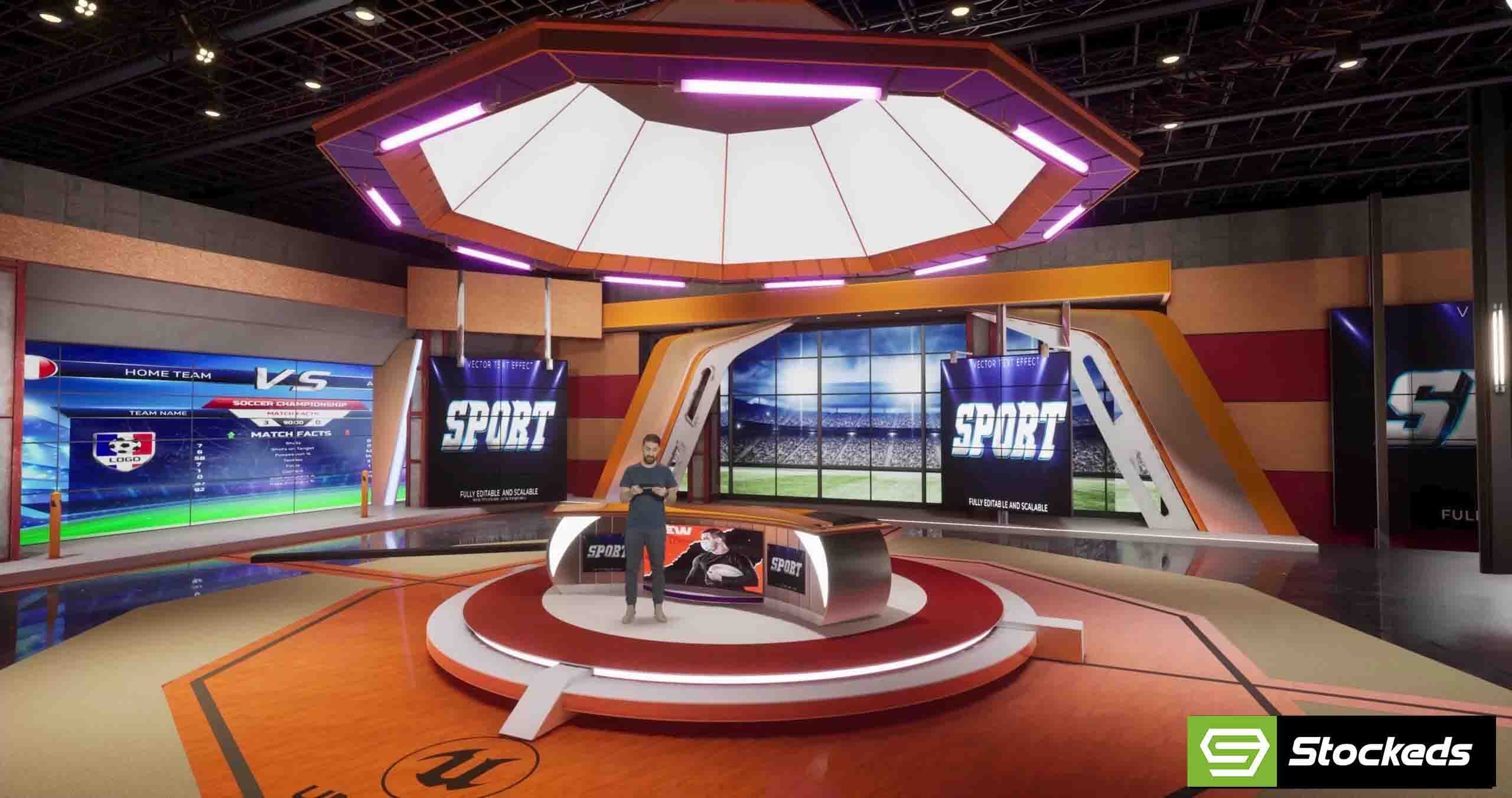SPORTS TALKSHOW NFLOX | Unreal Engine Corporate Virtual Set-7