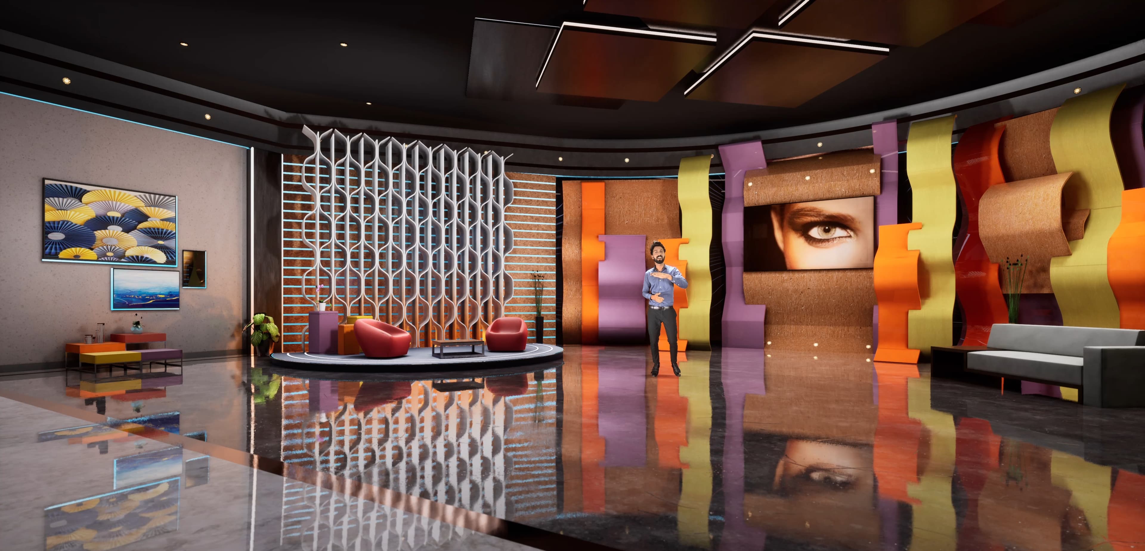 TALKSHOW ACQJM | Unreal Engine Corporate Virtual Set-5