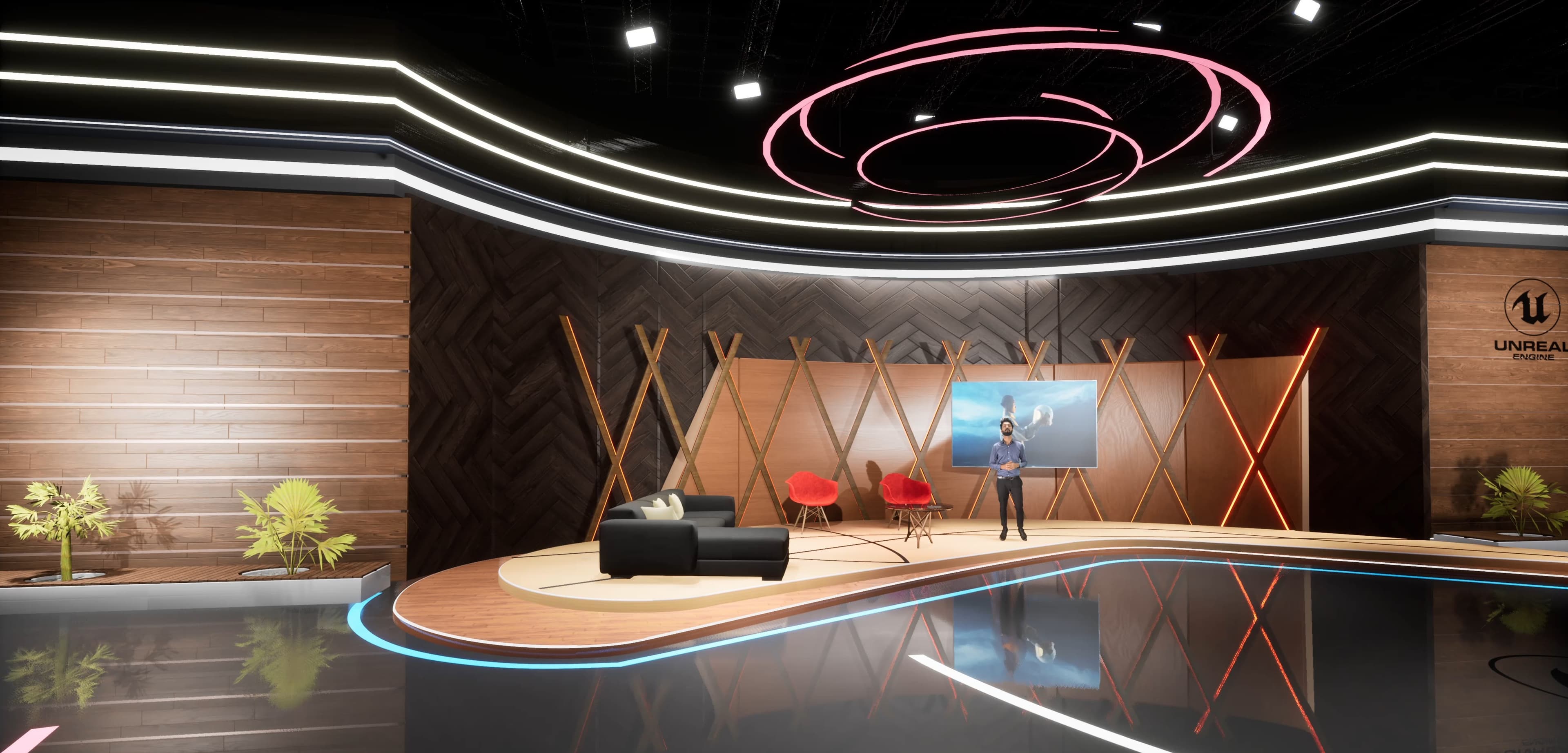TALKSHOW EST8I | Unreal Engine Corporate Virtual Set