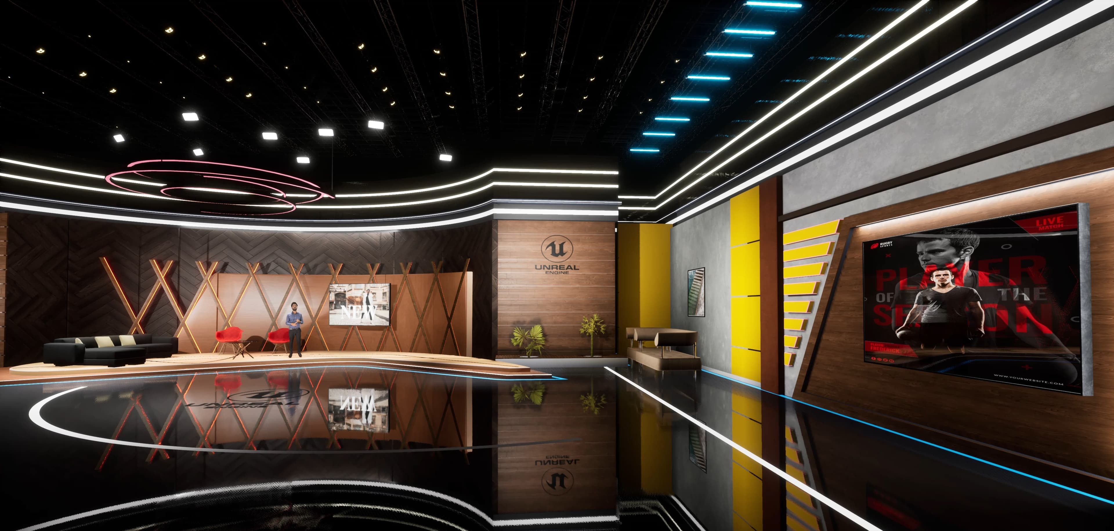 TALKSHOW EST8I | Unreal Engine Corporate Virtual Set-2