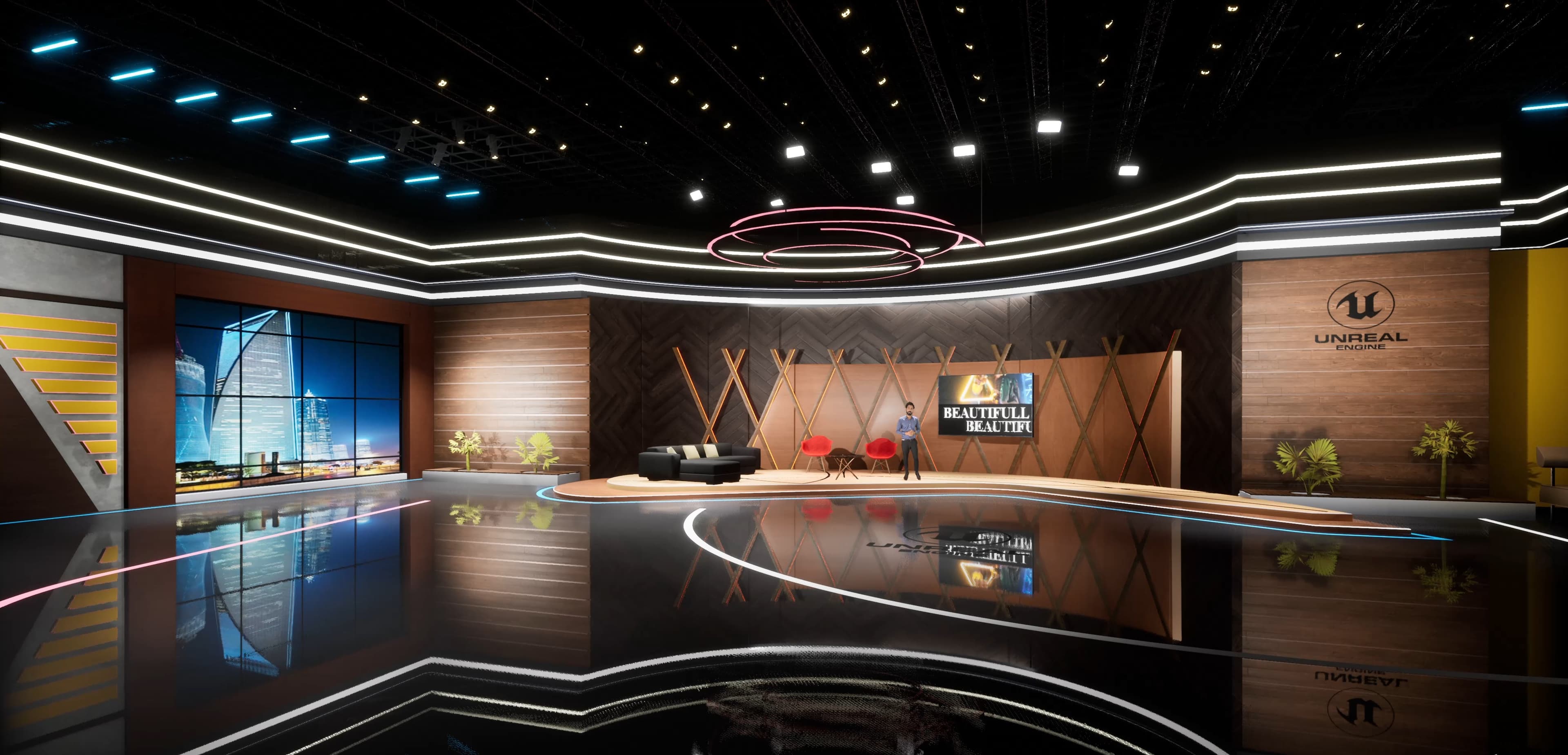 TALKSHOW EST8I | Unreal Engine Corporate Virtual Set-4