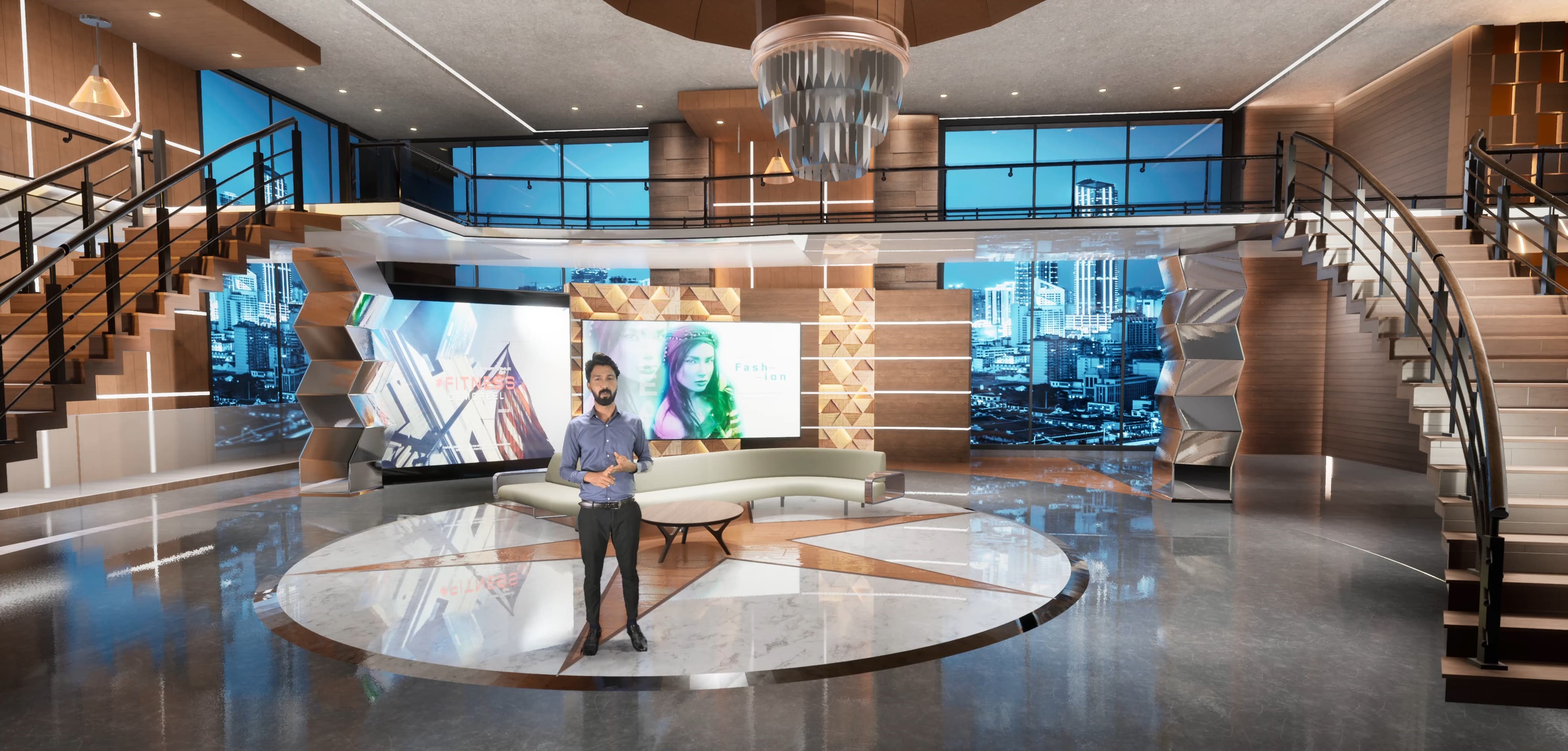 TALKSHOW AQRY3U | Unreal Engine Corporate Virtual Set-4