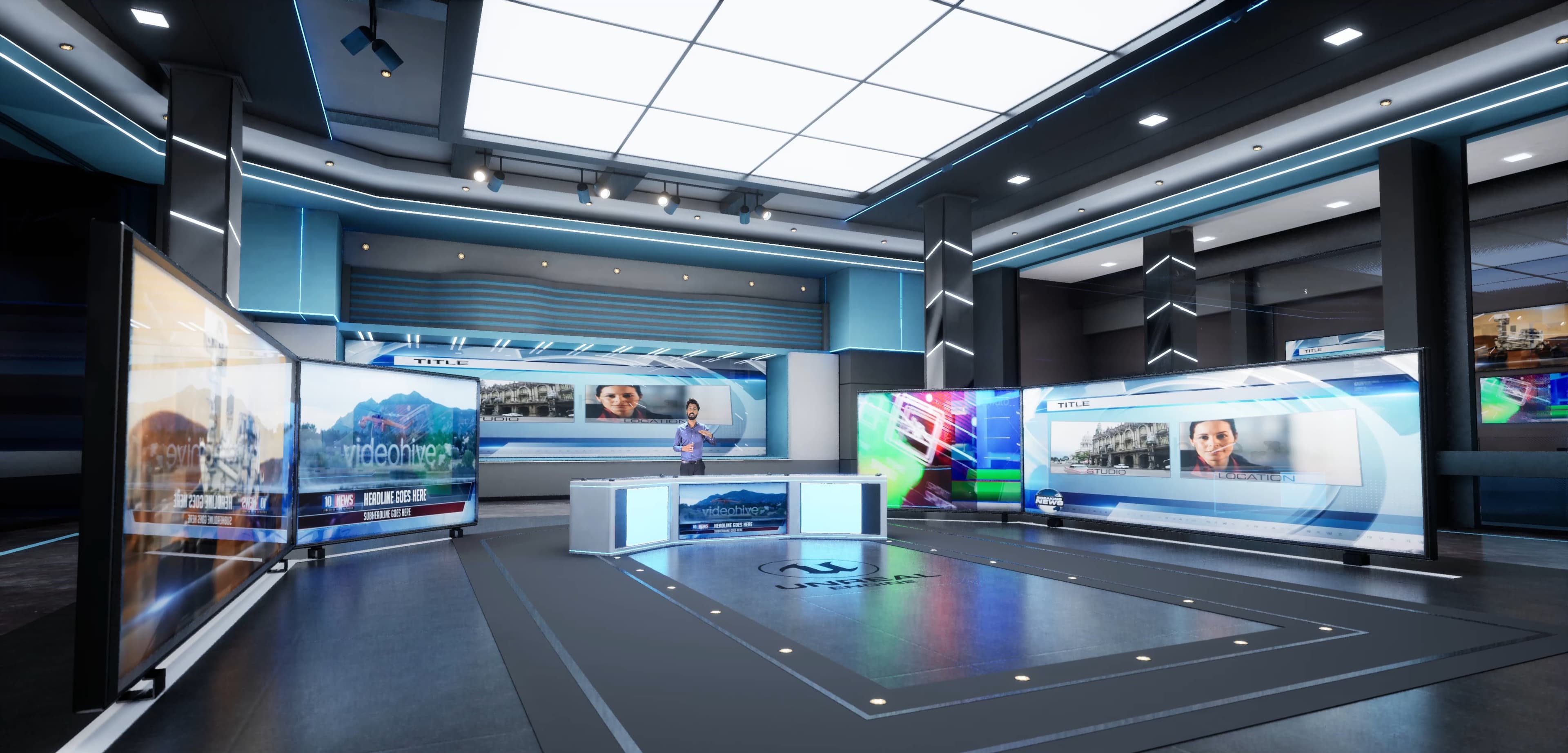 NEWSROOM DTJL4 | Unreal Engine Corporate Virtual Set-9
