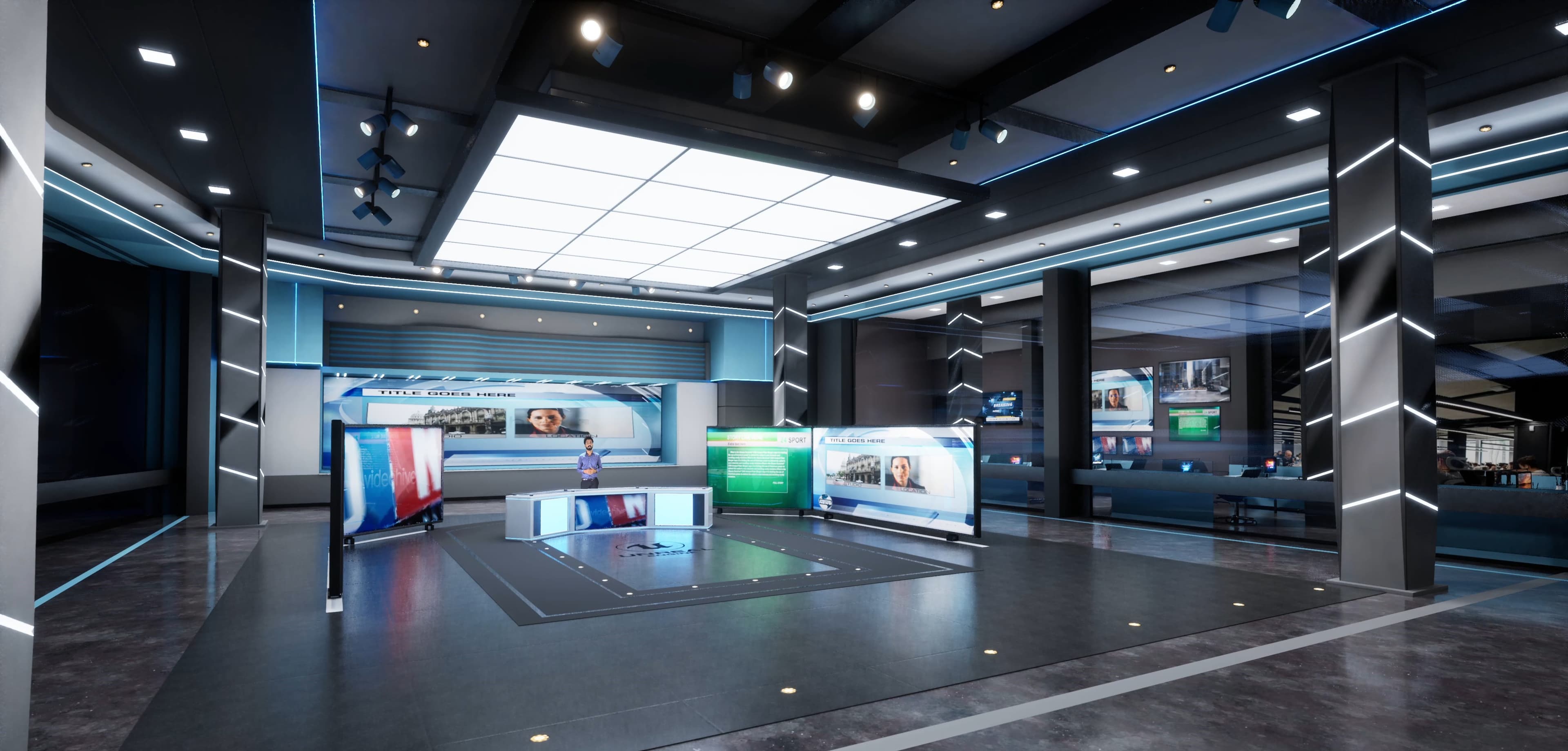 NEWSROOM DTJL4 | Unreal Engine Corporate Virtual Set