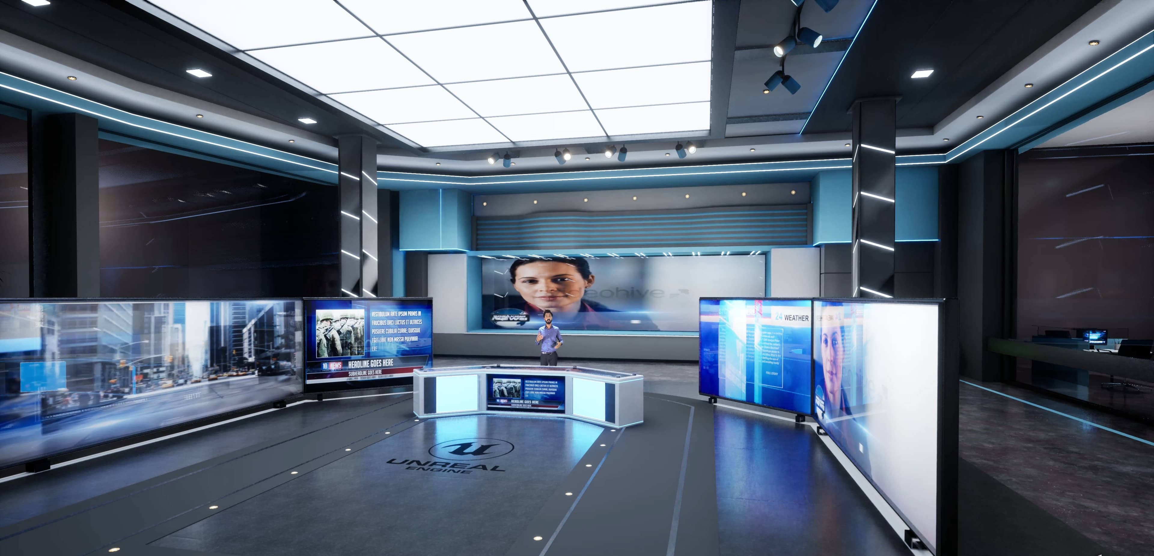 NEWSROOM DTJL4 | Unreal Engine Corporate Virtual Set-3