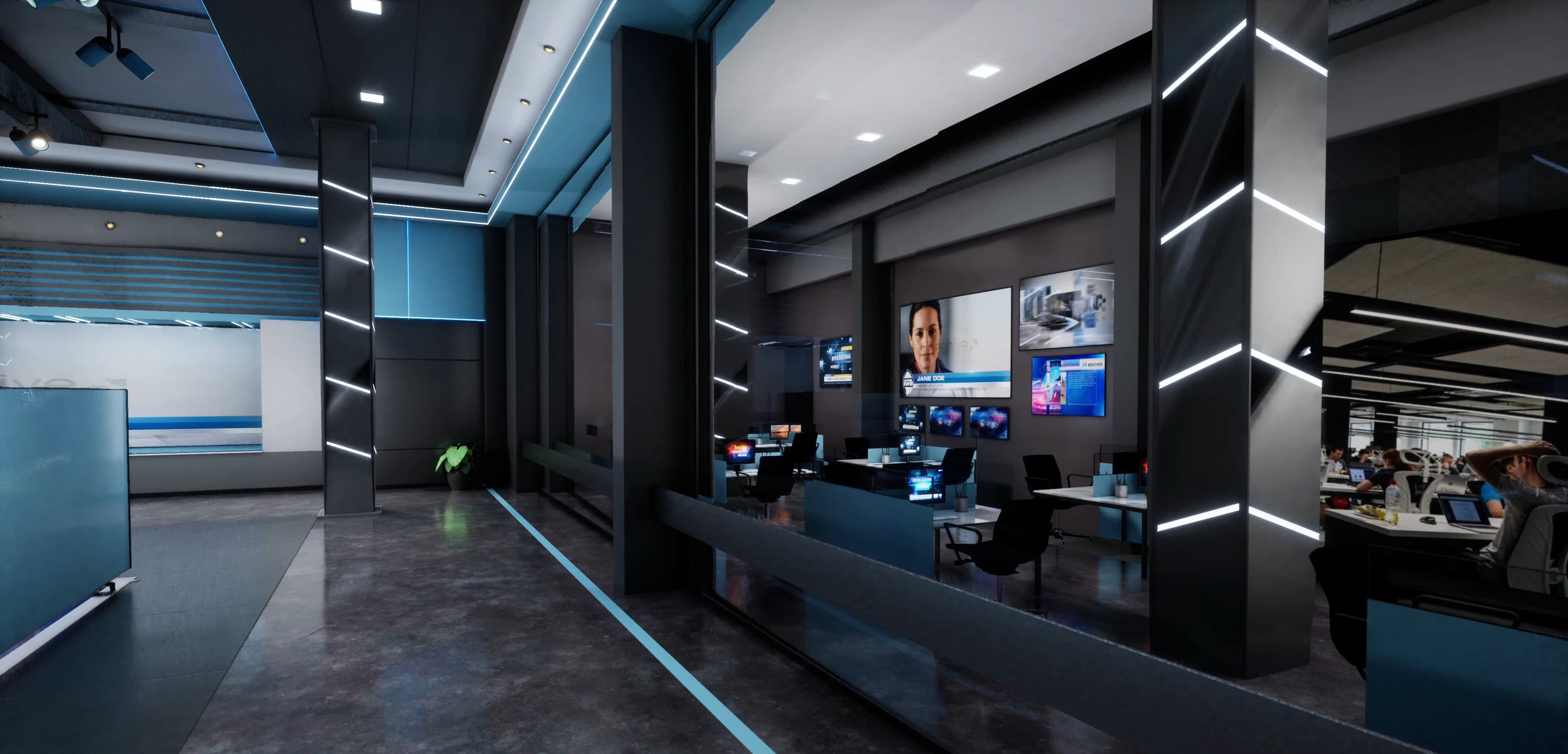 NEWSROOM DTJL4 | Unreal Engine Corporate Virtual Set-4