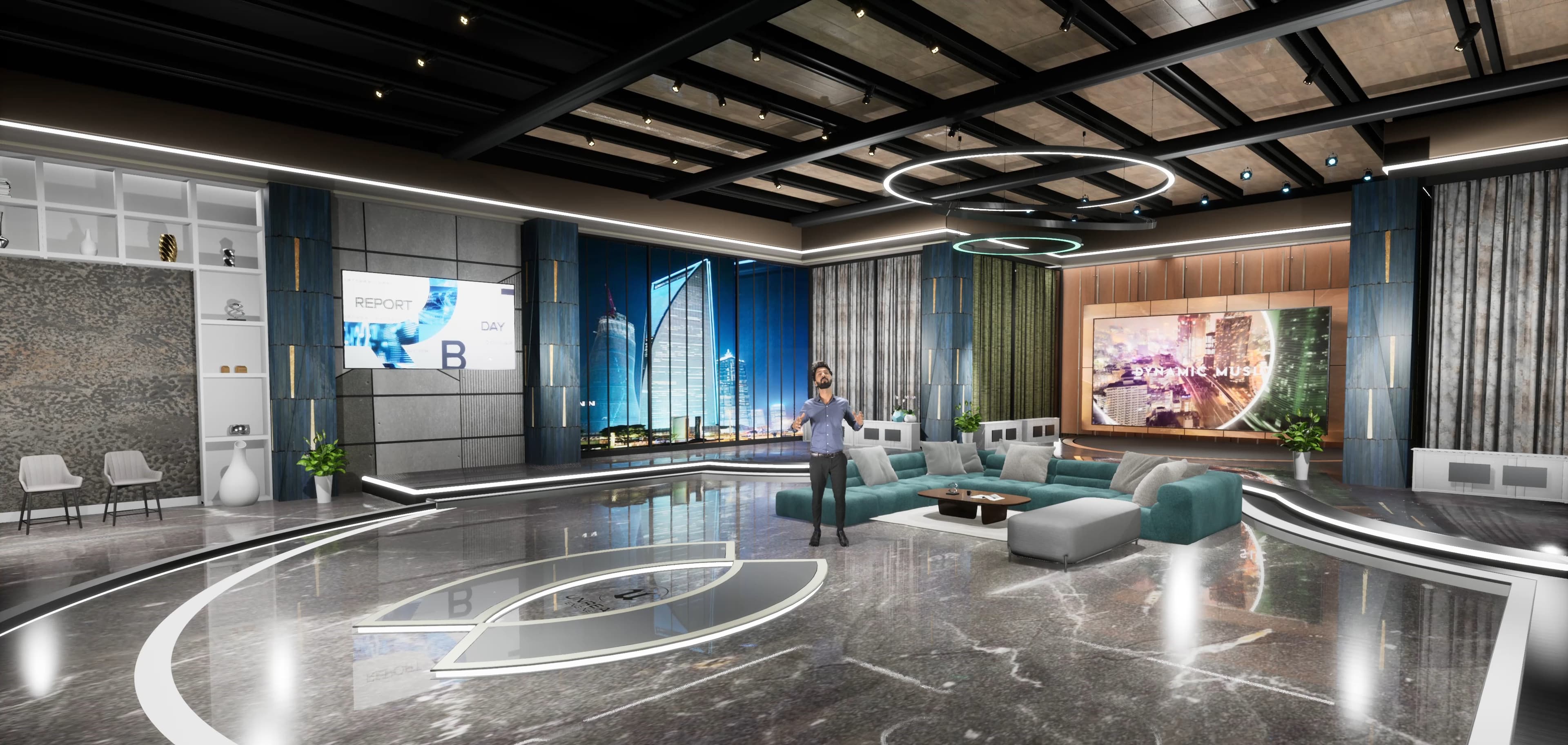 TALKSHOW HJOL4 | Unreal Engine Corporate Virtual Set-6