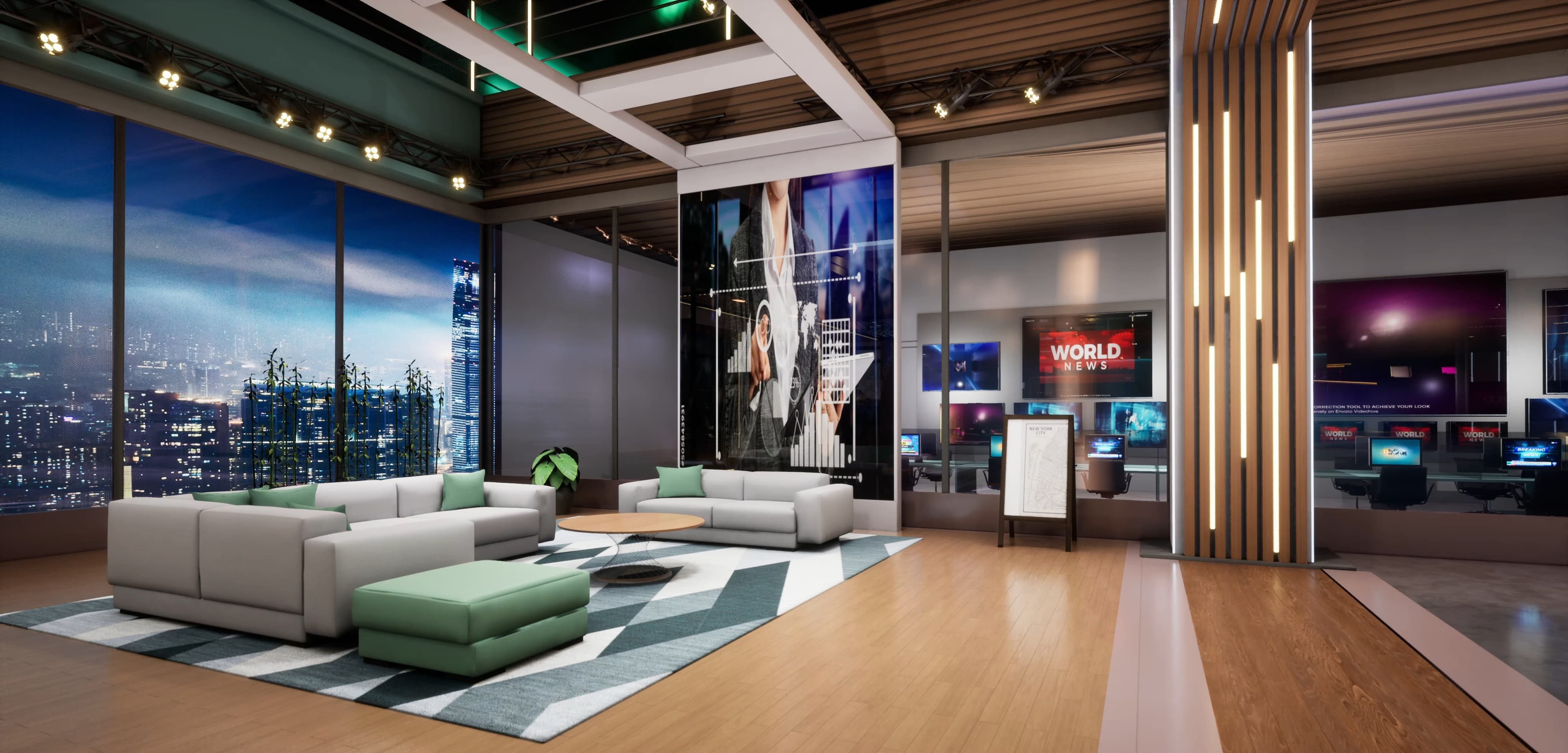 NEWSROOM HSDBK | Unreal Engine Corporate Virtual Set-7