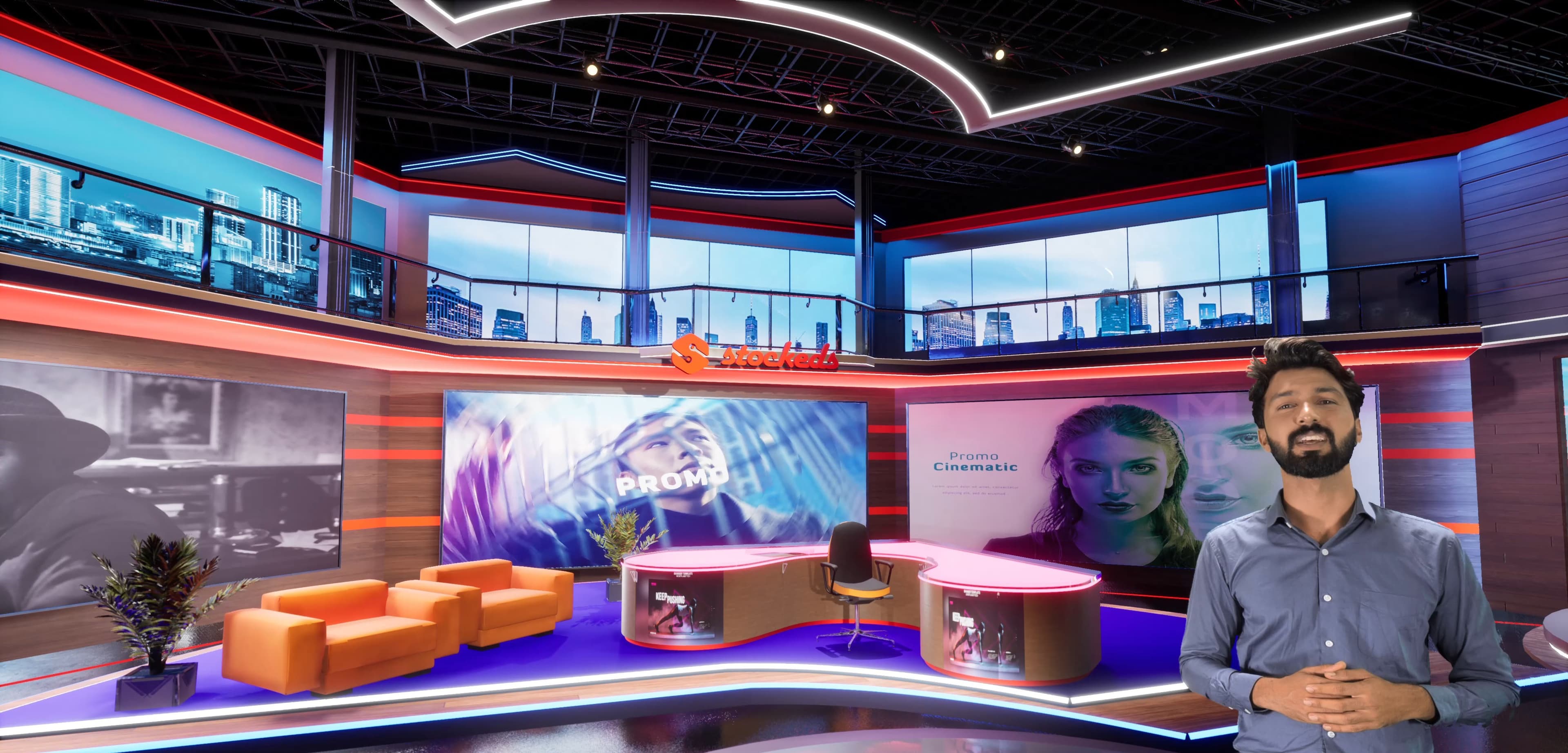 TALKSHOW OPQR1 | Unreal Engine Corporate Virtual Set-4