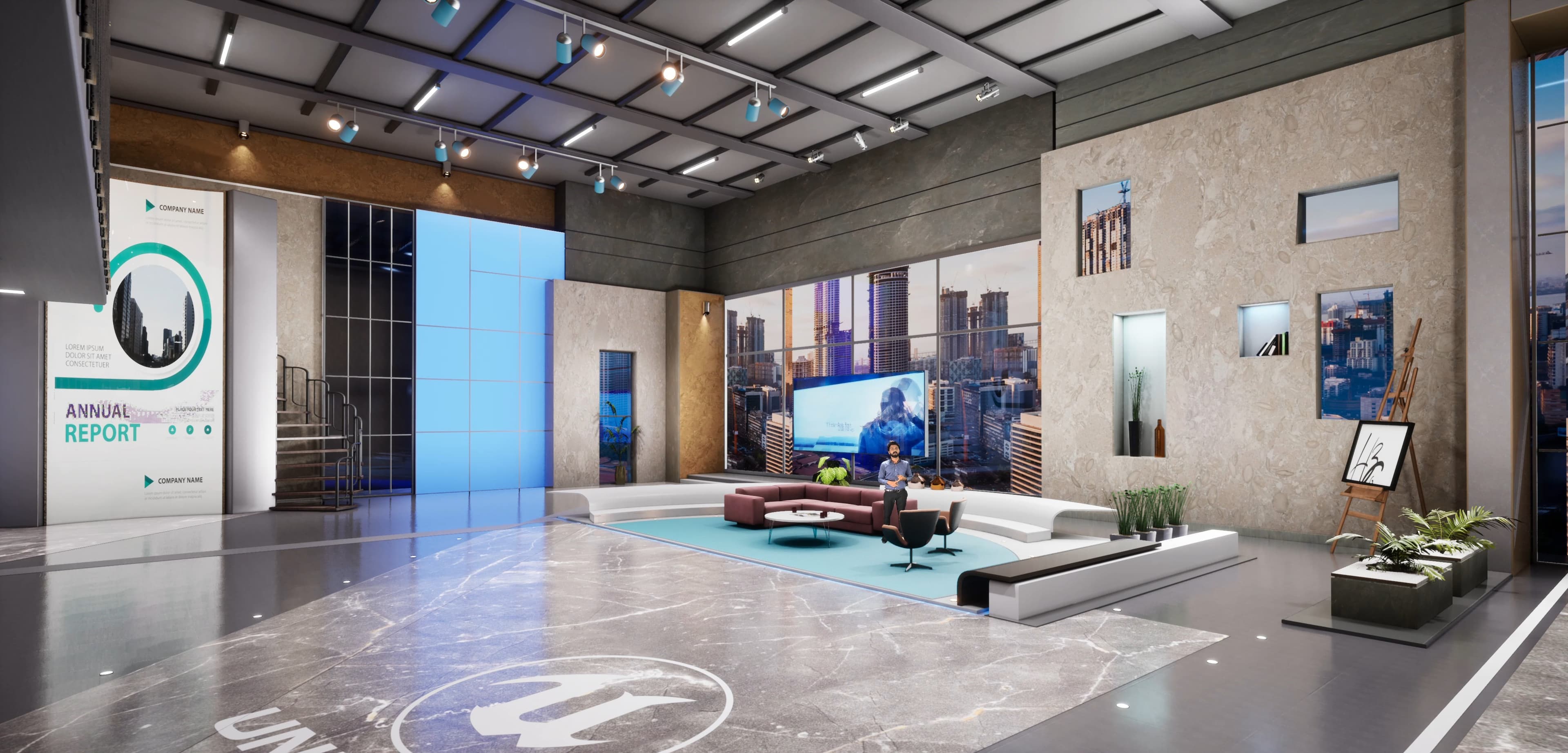 TALKSHOW UYNSM | Unreal Engine Corporate Virtual Set-2