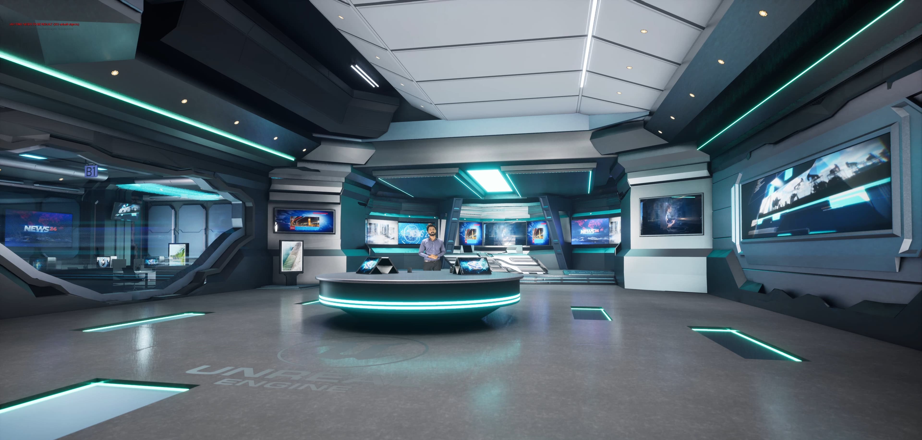 FUTURISTIC NEWSROOM ISGB6 | Unreal Engine Corporate Virtual Set