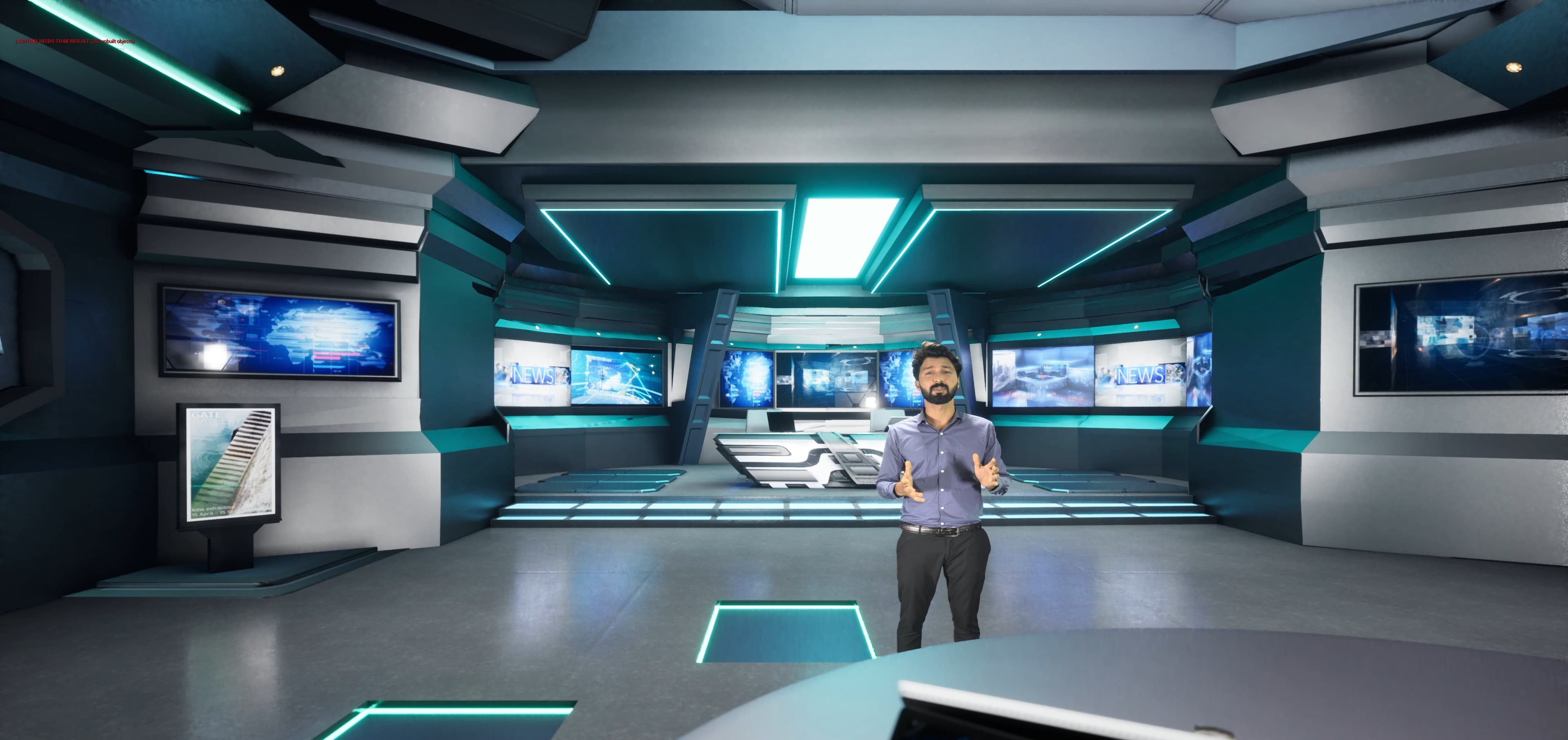 FUTURISTIC NEWSROOM ISGB6 | Unreal Engine Corporate Virtual Set-4