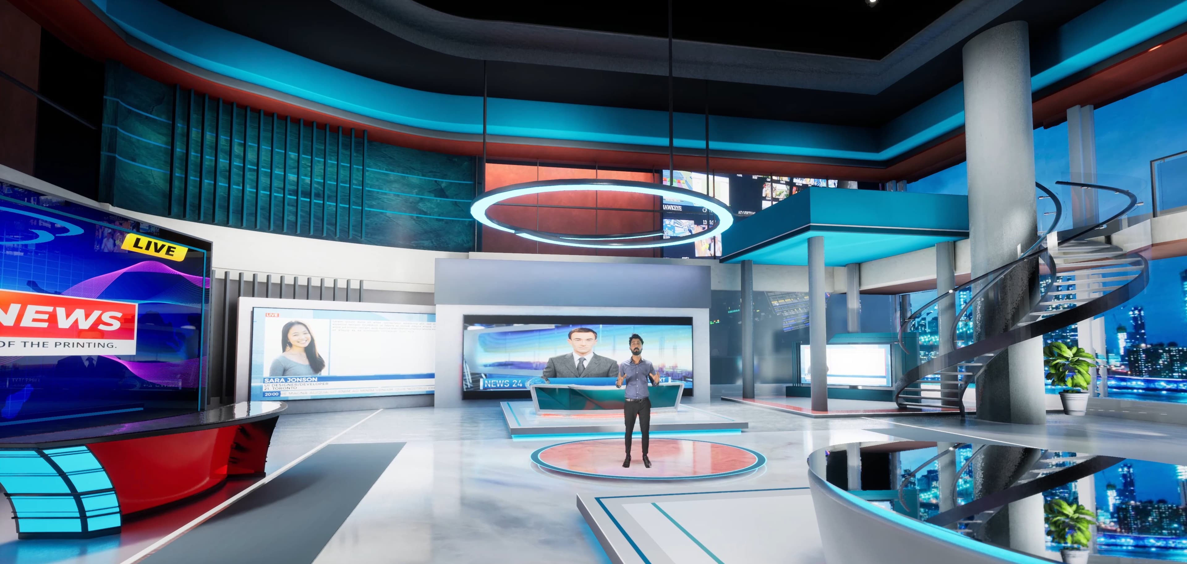 NEWSROOM PXWK3 | Unreal Engine Corporate Virtual Set-8
