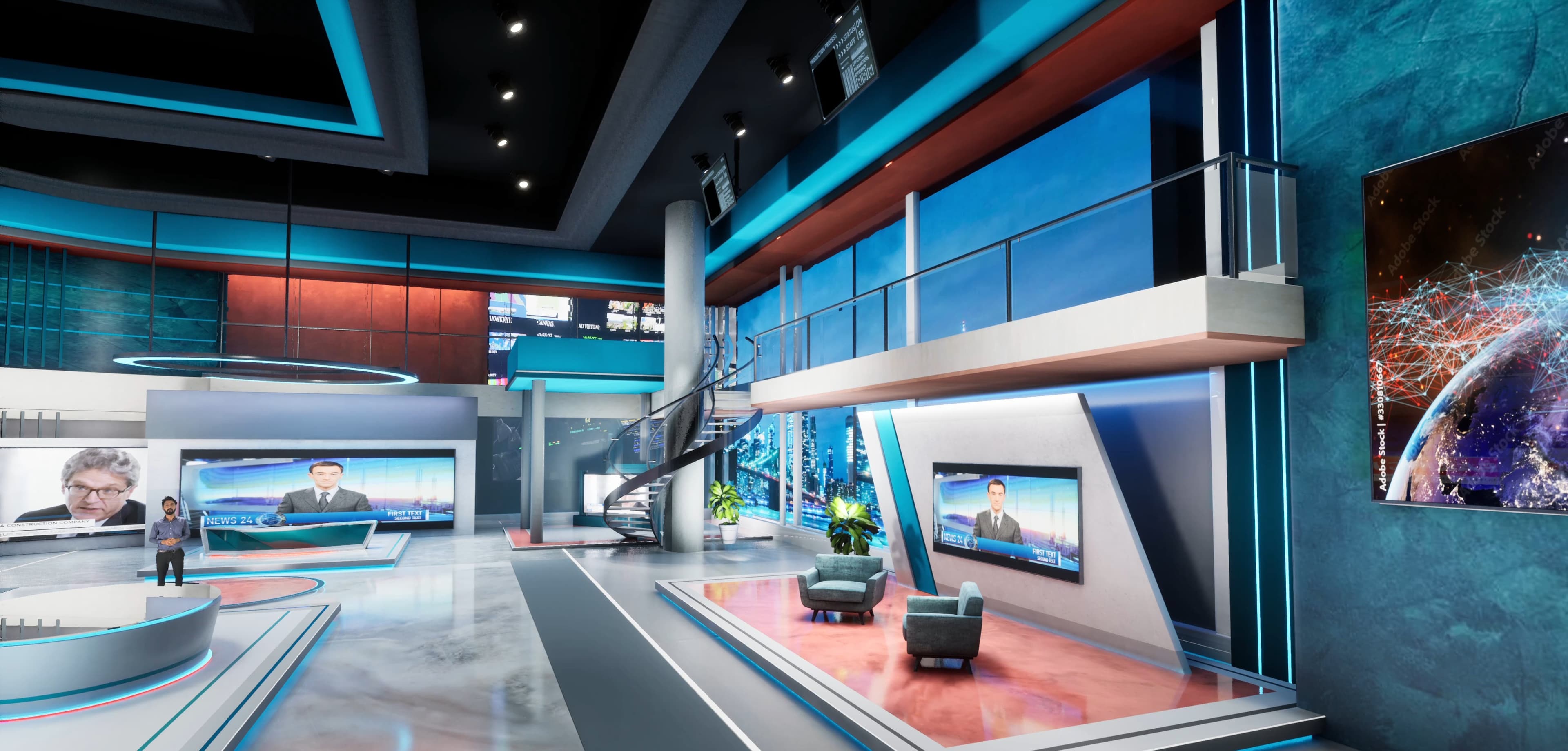 NEWSROOM PXWK3 | Unreal Engine Corporate Virtual Set