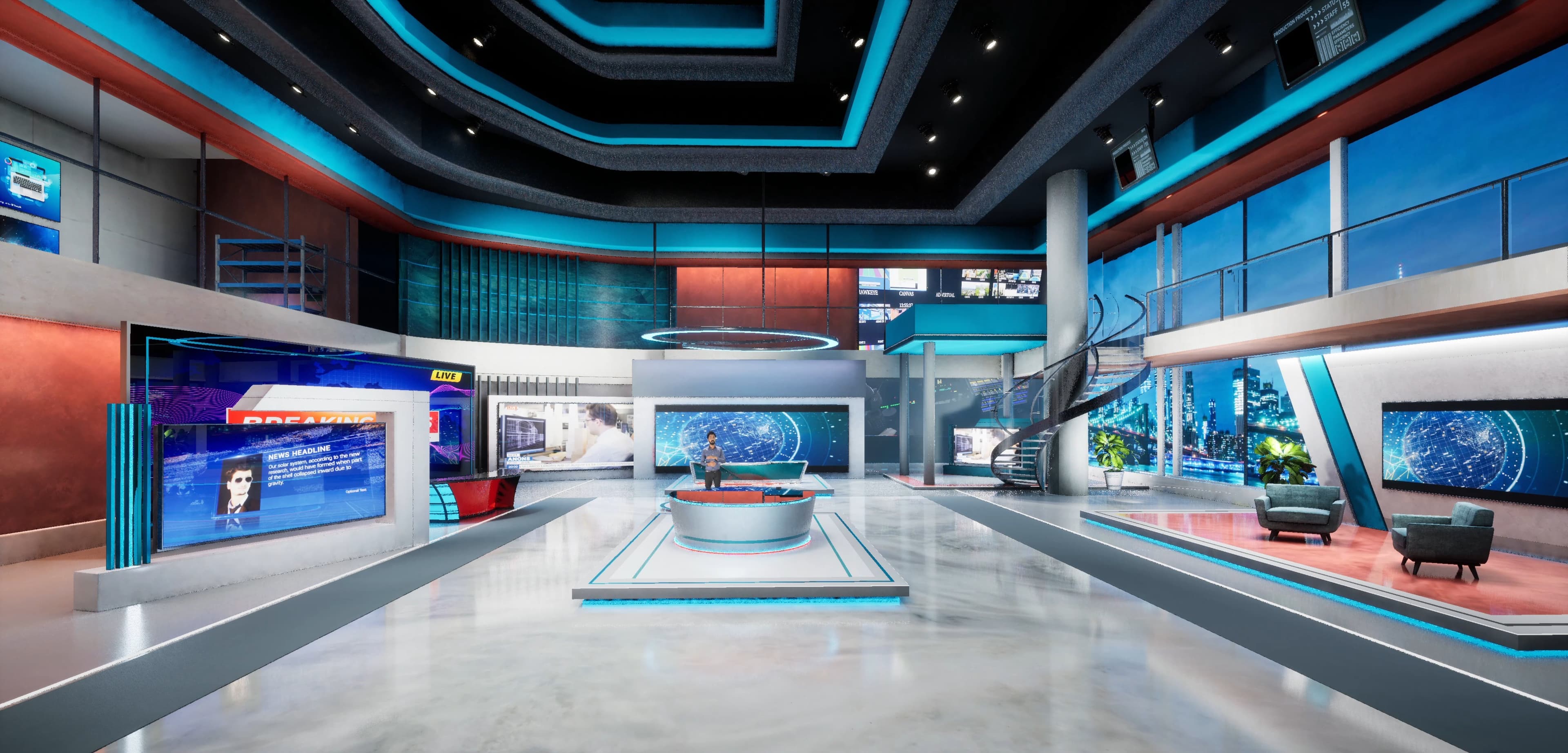 NEWSROOM PXWK3 | Unreal Engine Corporate Virtual Set-2
