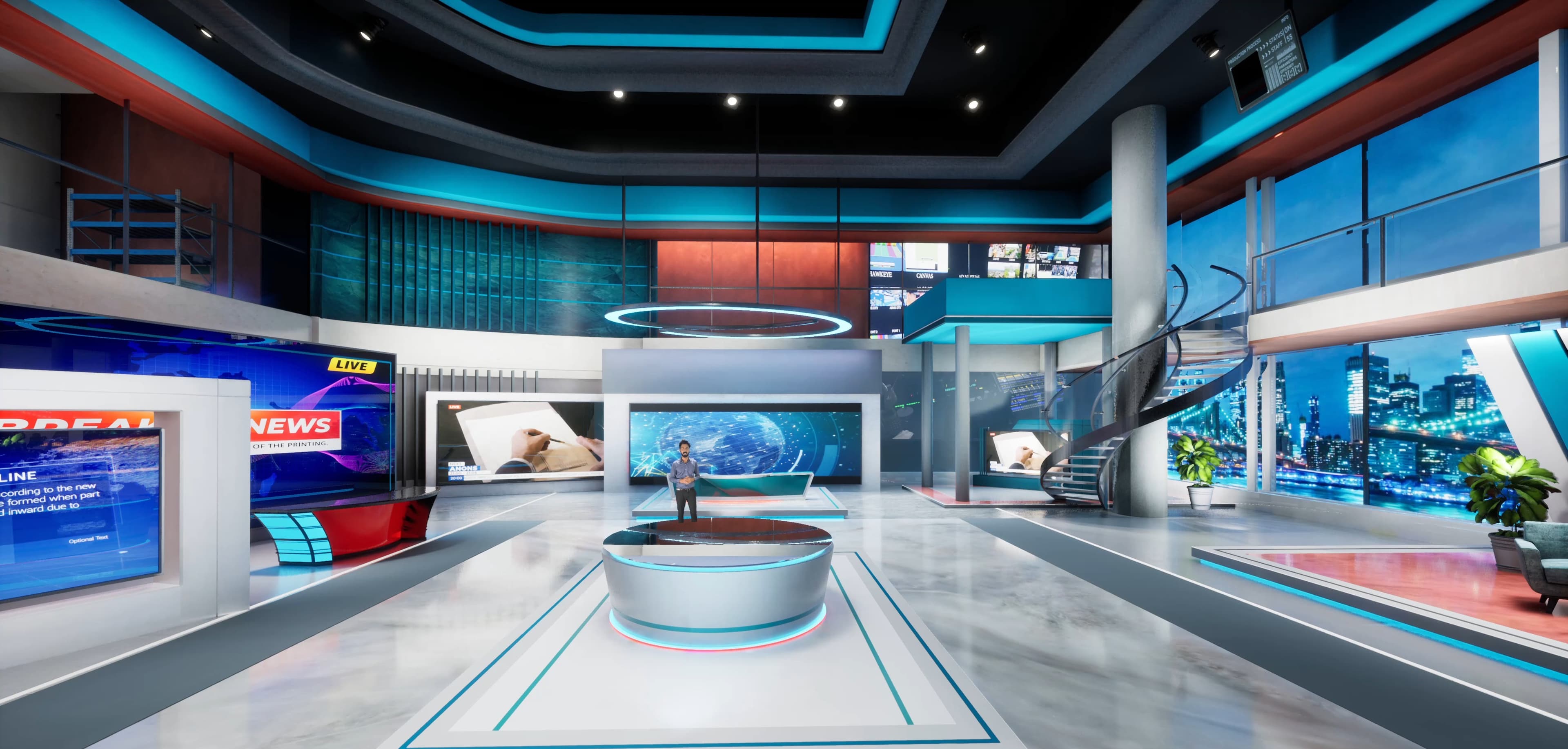 NEWSROOM PXWK3 | Unreal Engine Corporate Virtual Set-3