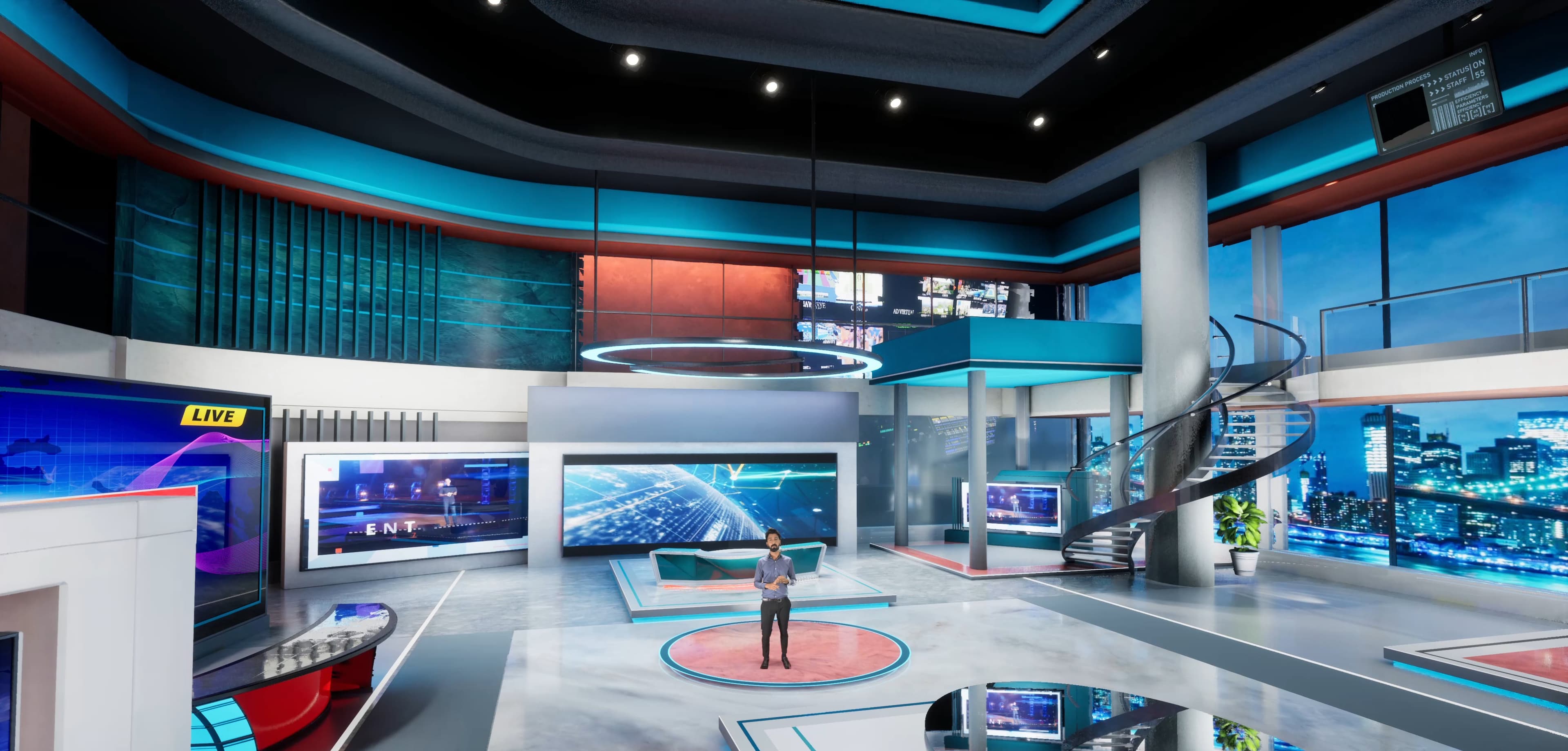 NEWSROOM PXWK3 | Unreal Engine Corporate Virtual Set-4