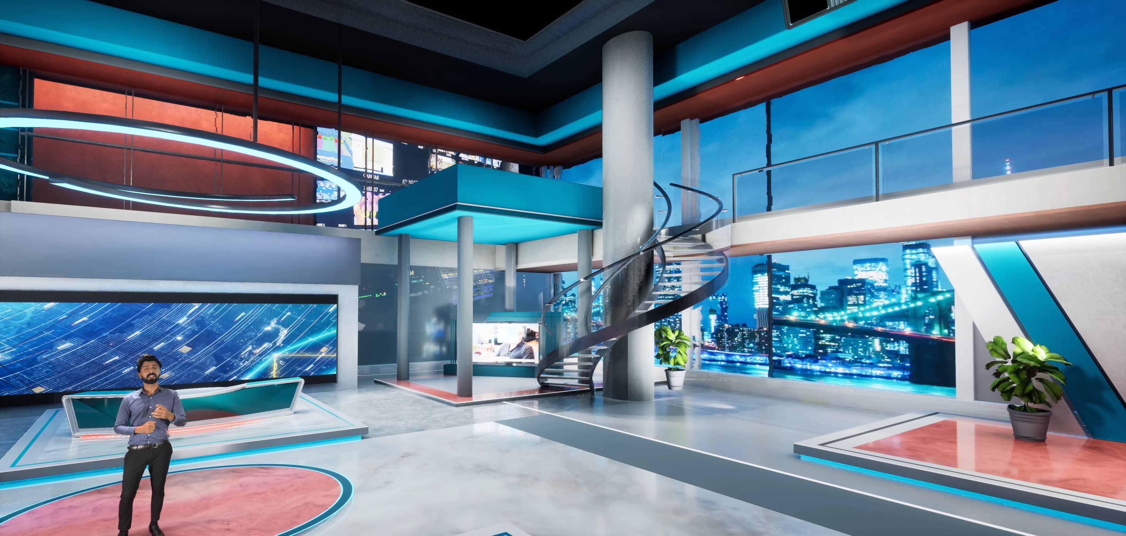 NEWSROOM PXWK3 | Unreal Engine Corporate Virtual Set-5