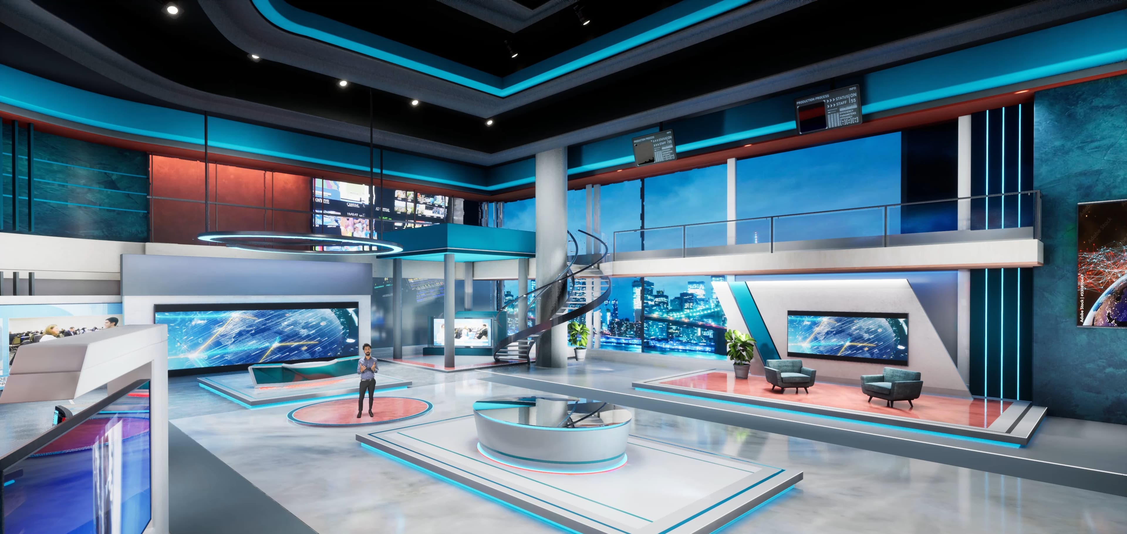 NEWSROOM PXWK3 | Unreal Engine Corporate Virtual Set-6