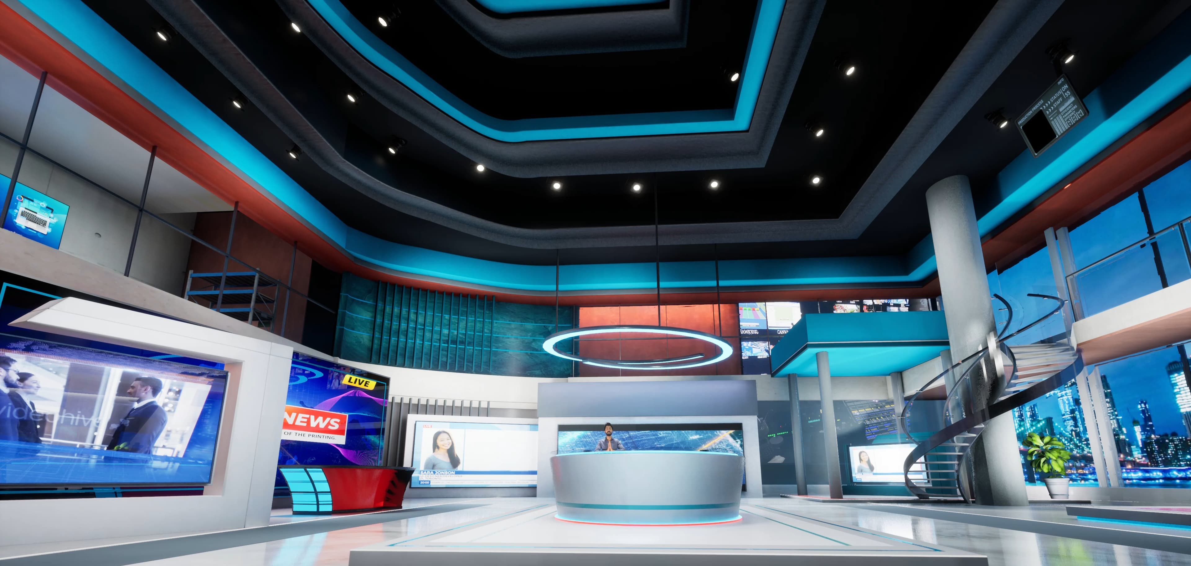 NEWSROOM PXWK3 | Unreal Engine Corporate Virtual Set-7