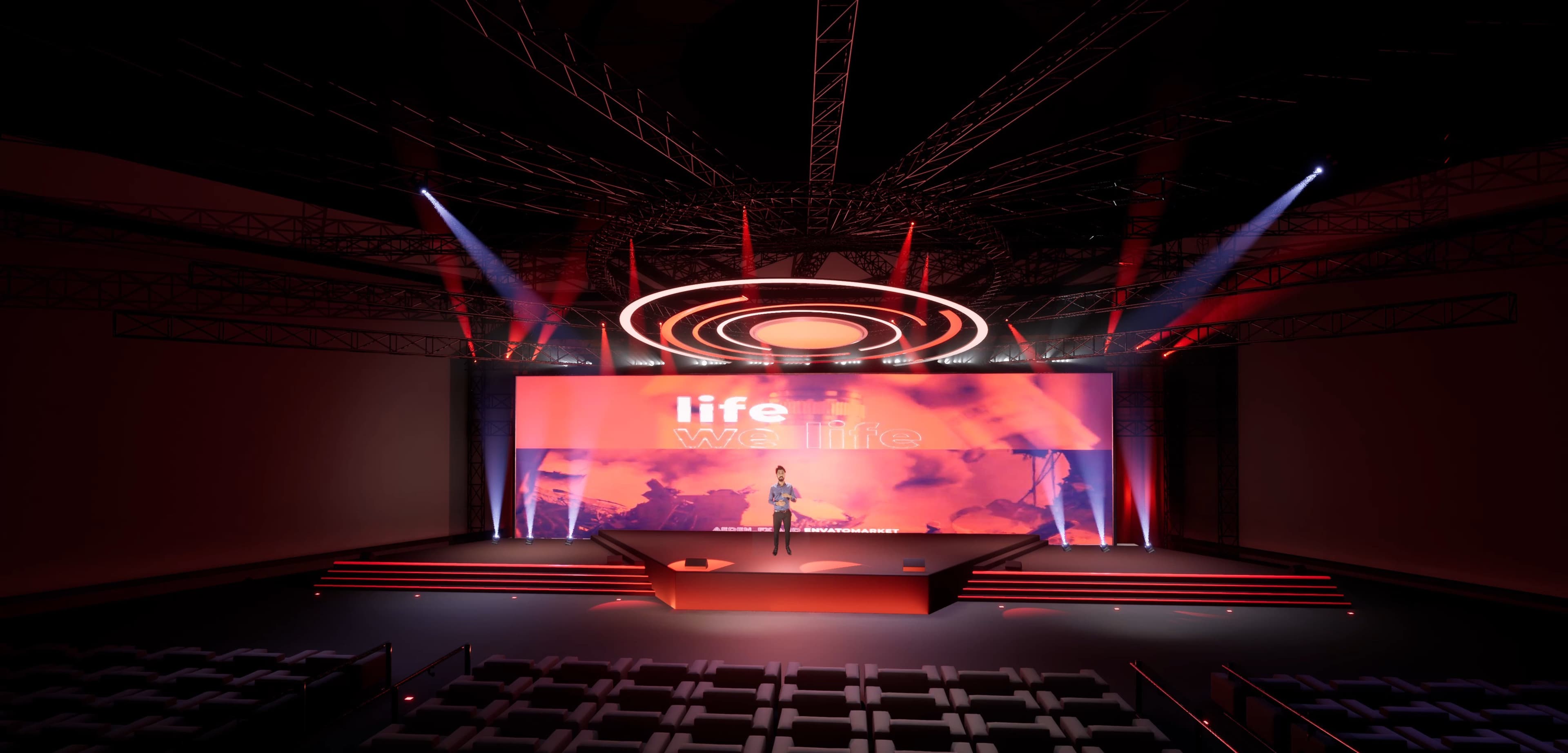 STAGE RDE9Z | DMX | Unreal Engine Corporate Virtual Set